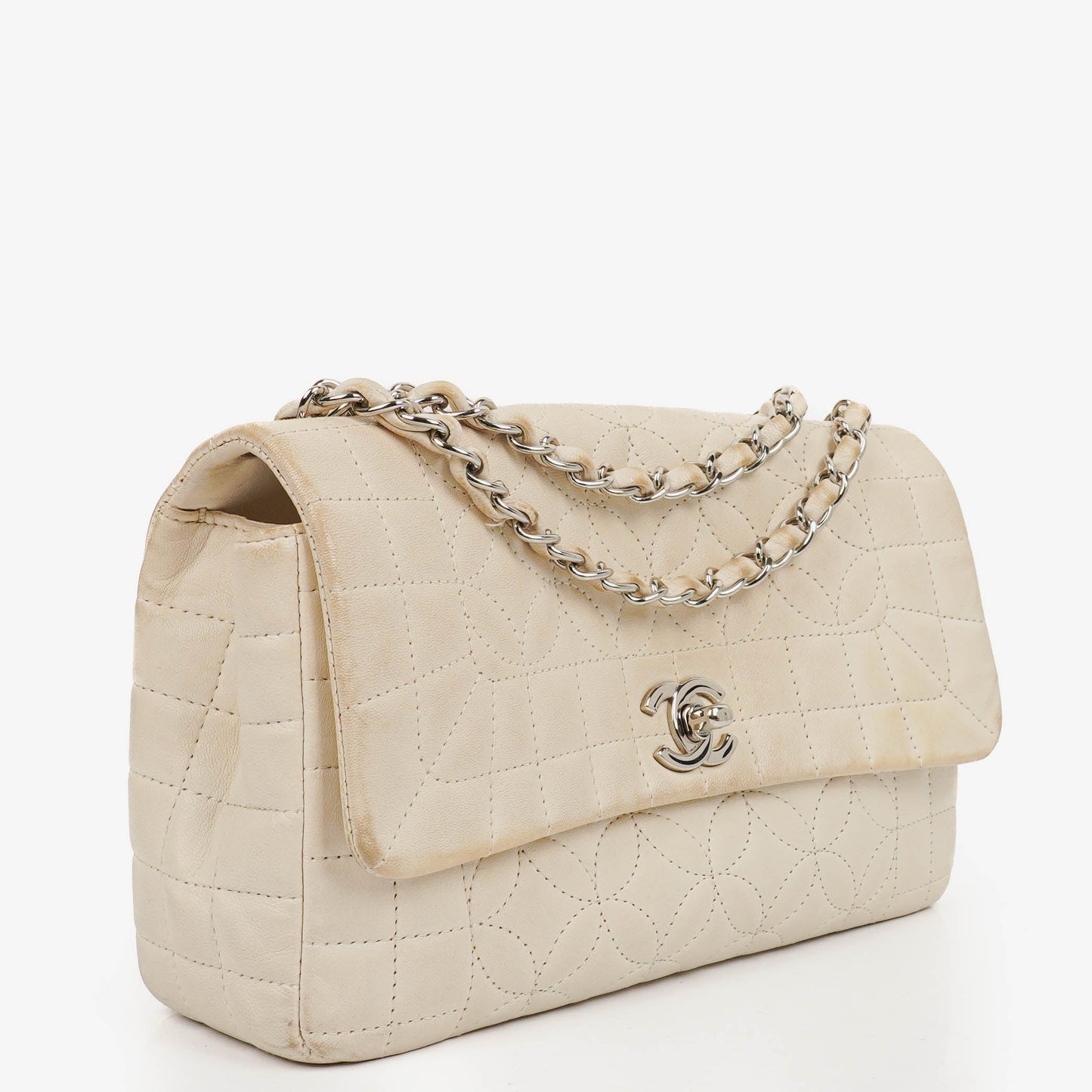 Chanel Neutral Lady Graphic Quilted Leather Flap Bag