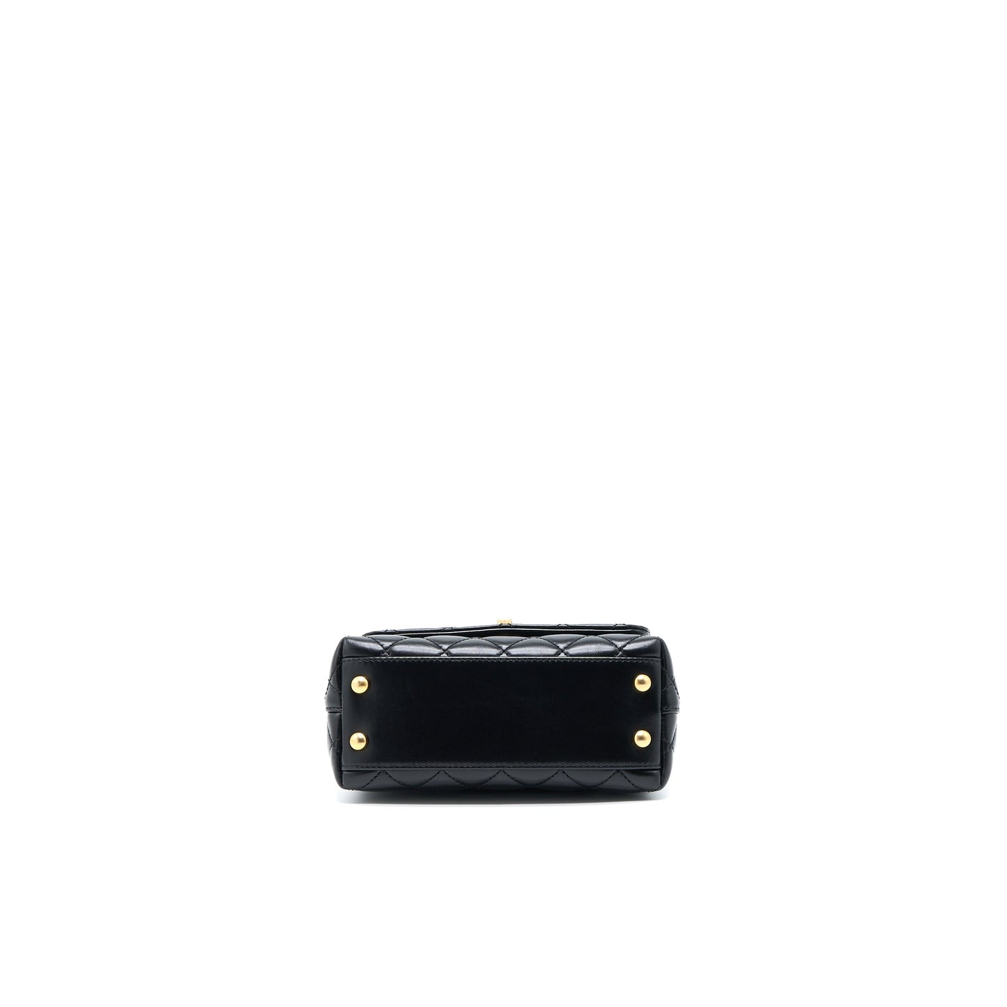 Chanel 22A Mini Coco Handle with Detailed Letter Handle Calfskin Black Brushed  (Microchip)