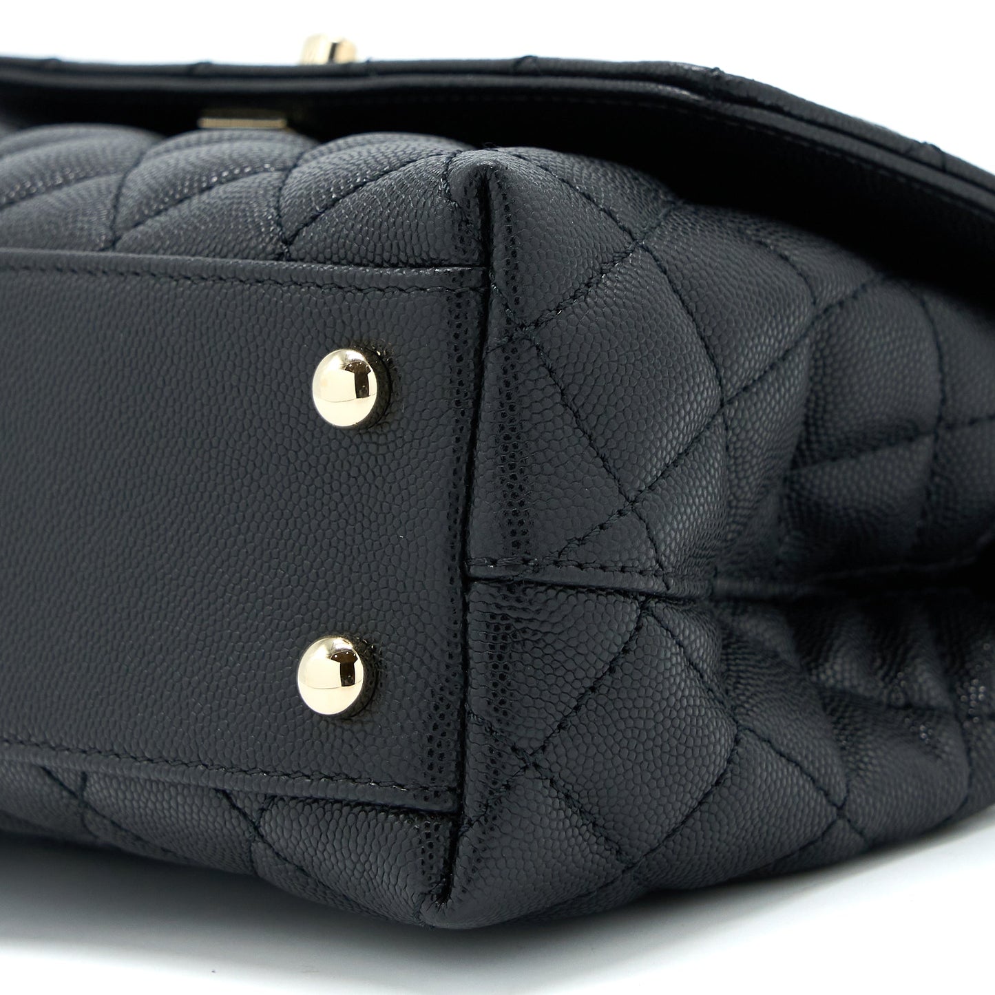 Chanel Coco Handle Caviar Black L(Microchip)