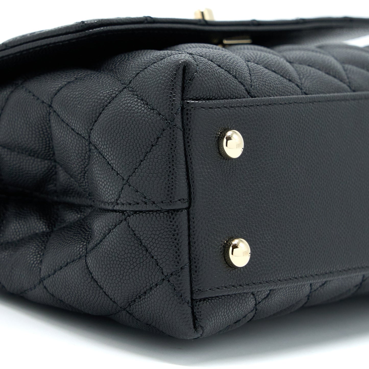 Chanel Coco Handle Caviar Black L(Microchip)