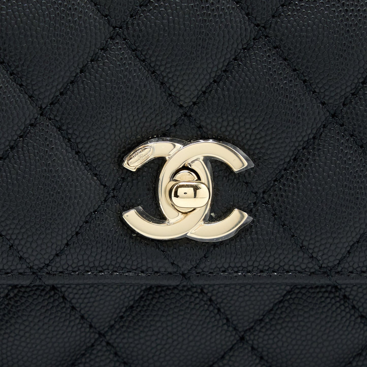 Chanel Coco Handle Caviar Black L(Microchip)