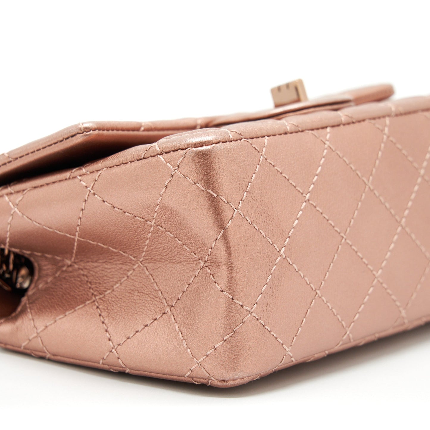 Chanel Mini 2.55 Reissue Flap Bag Calfskin Metallic Pink
