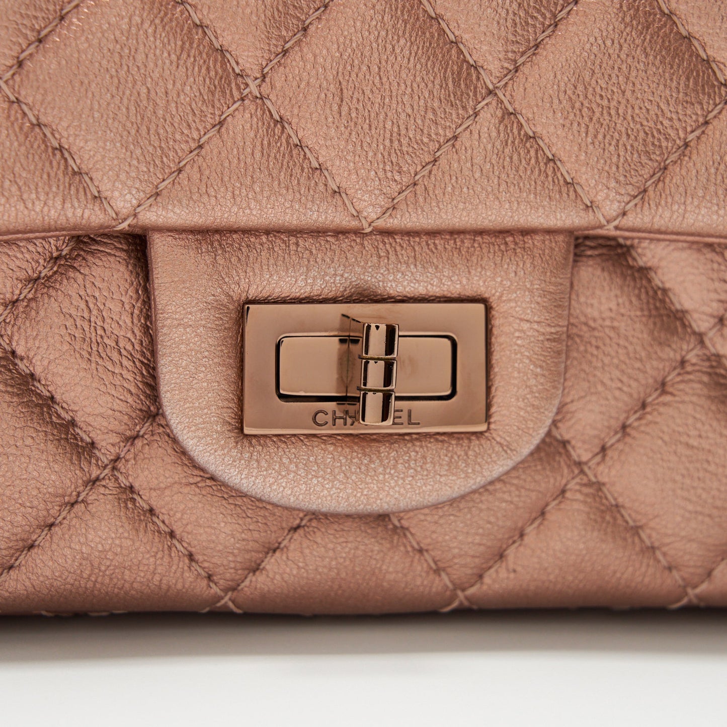 Chanel Mini 2.55 Reissue Flap Bag Calfskin Metallic Pink