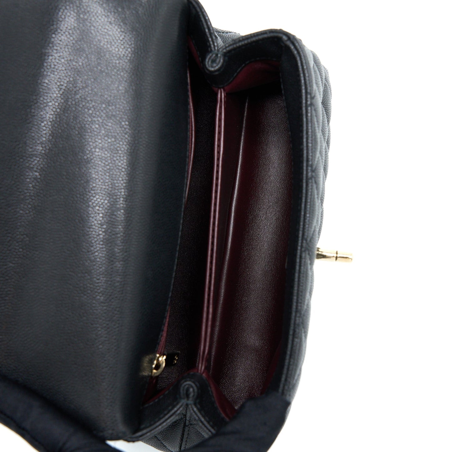 Chanel Coco Handle Caviar Black L(Microchip)