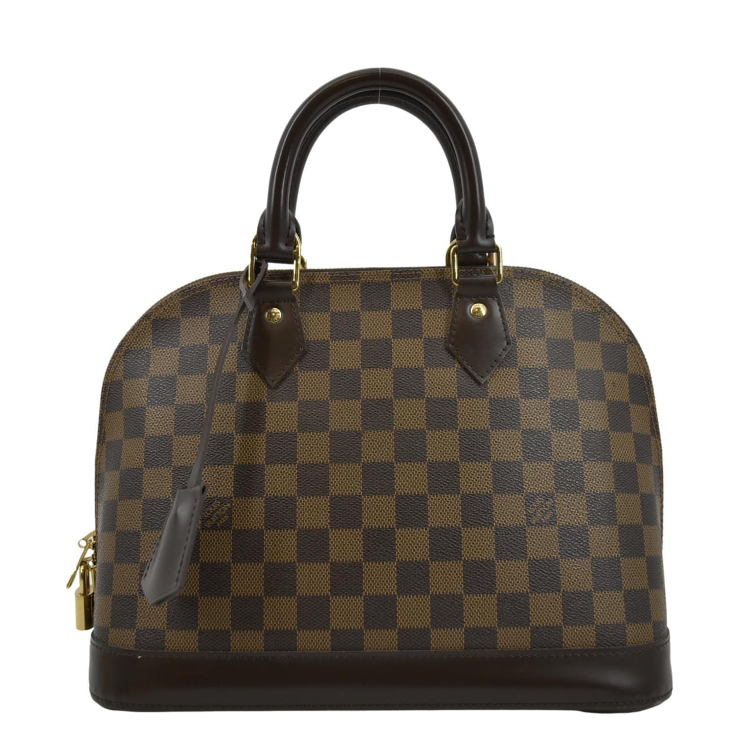 Louis Vuitton Alma PM Damier Ebene Satchel Bag Brown