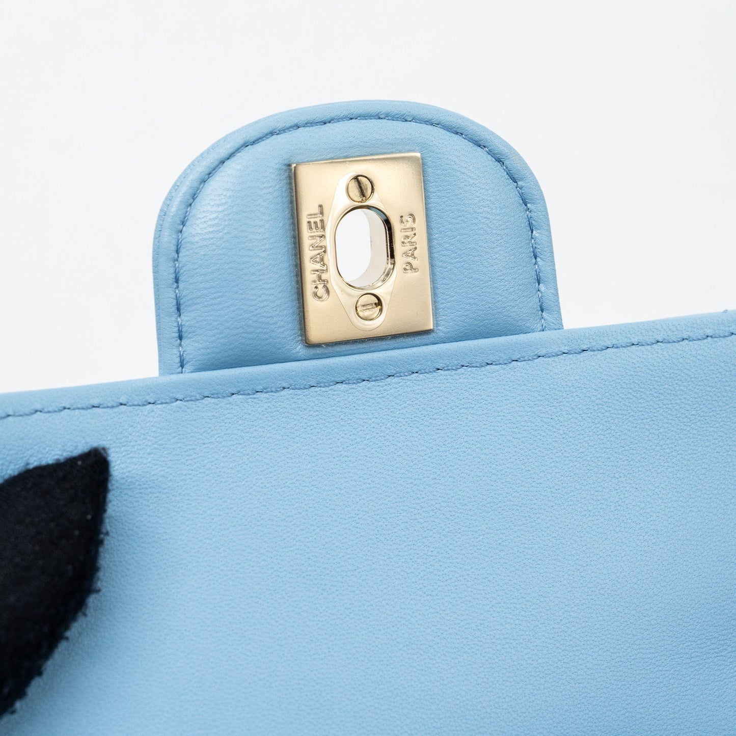 Chanel Heart Bag Lambskin Light Blue L (microchip)