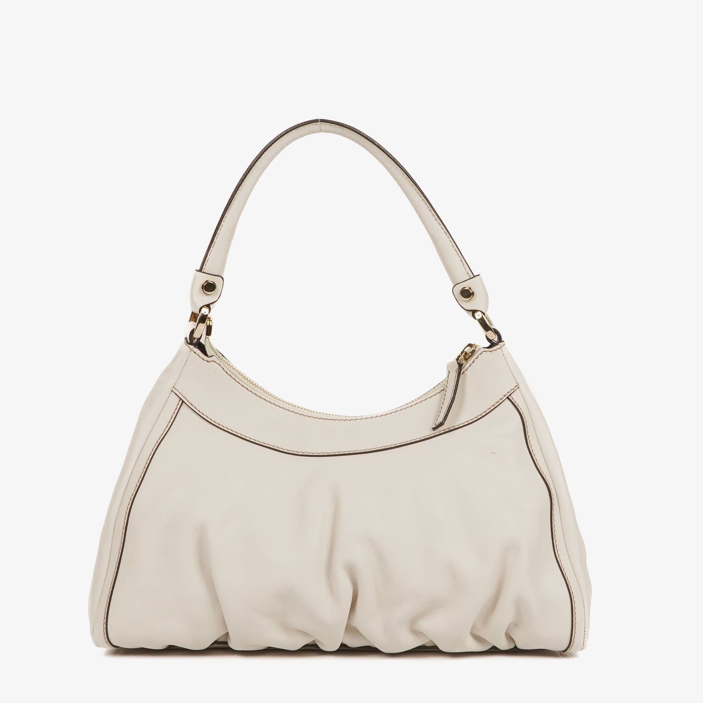 Gucci GG White Leather Abbey D-Ring Bag