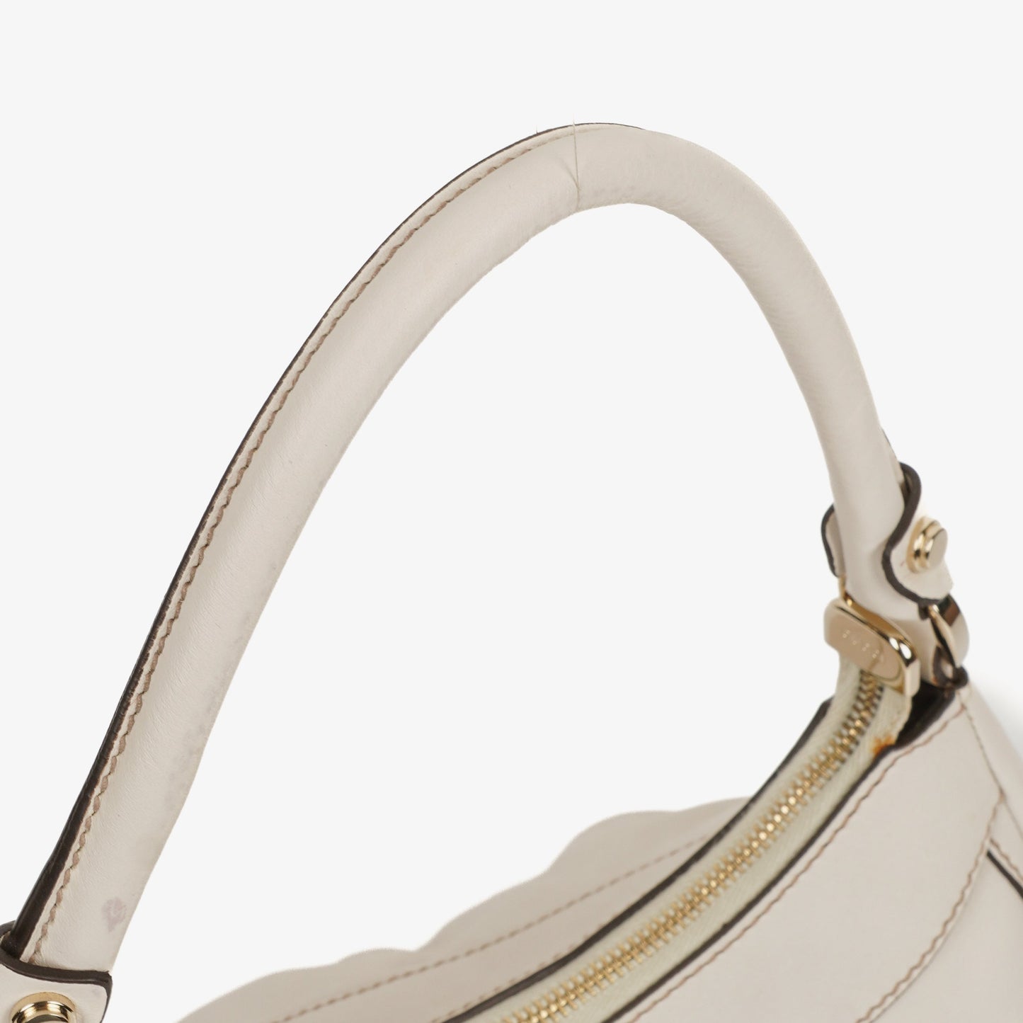 Gucci GG White Leather Abbey D-Ring Bag