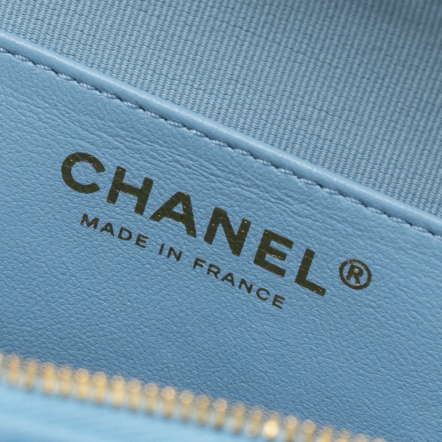 Chanel Heart Bag Lambskin Light Blue L (microchip)