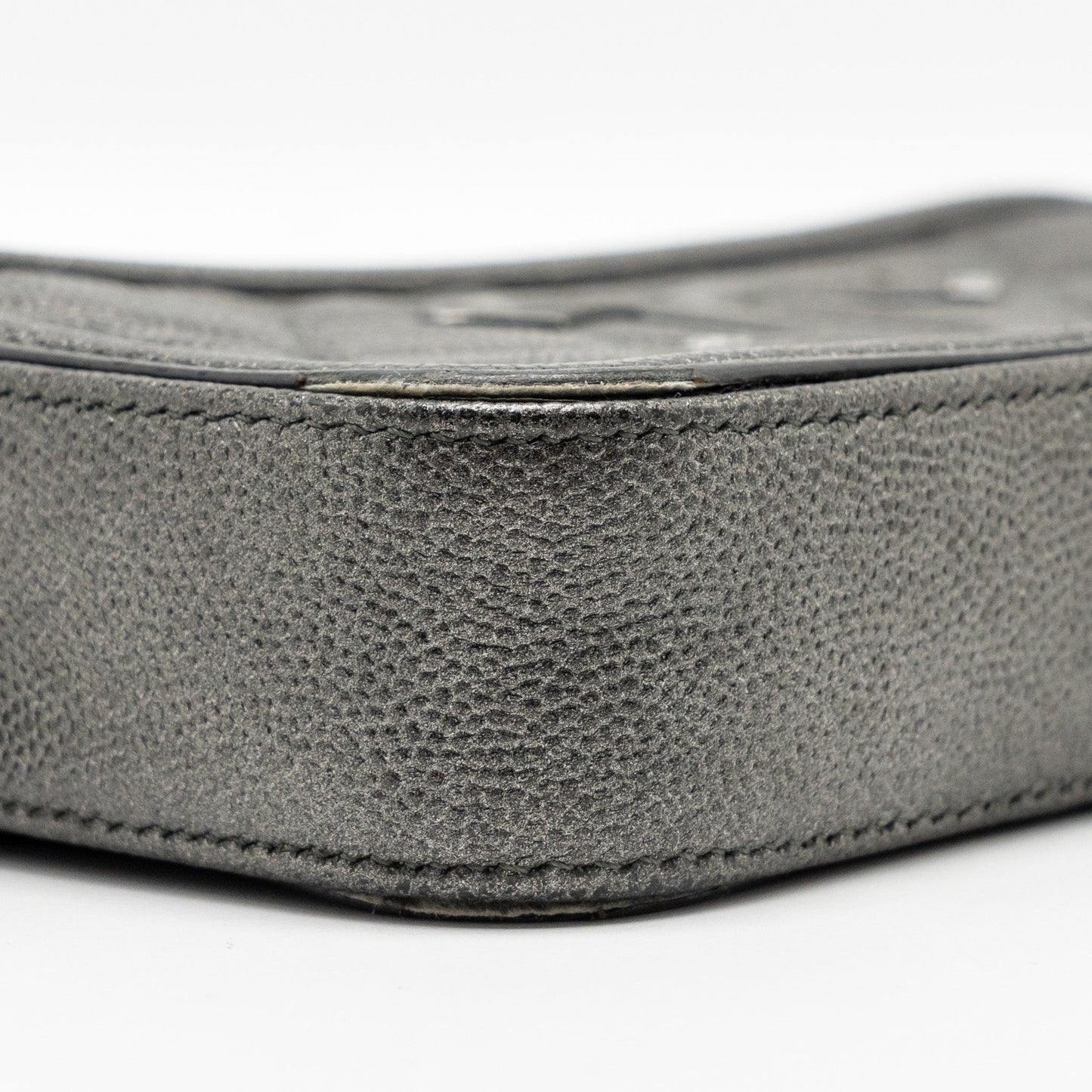 Chanel CC Filigree Double Zip Clutch with Chain Caviar Grey