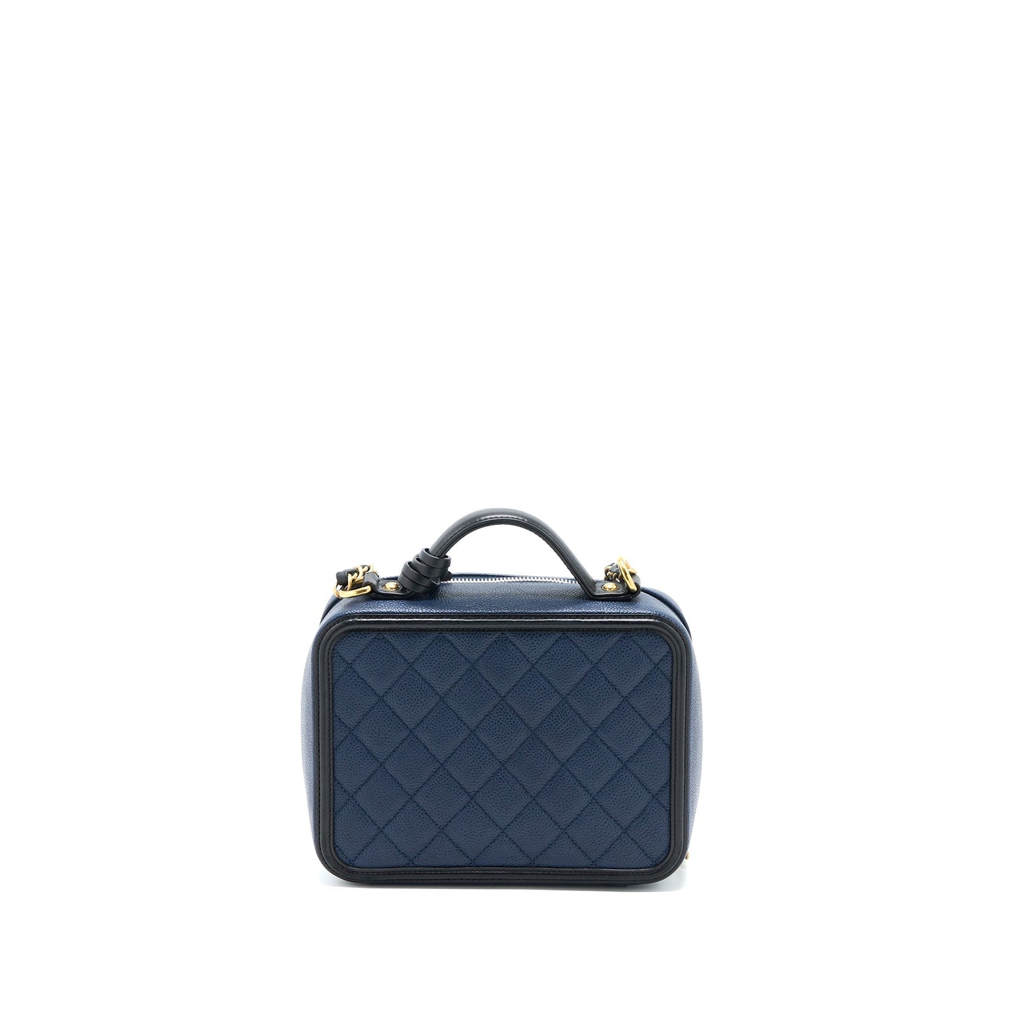 Chanel Medium Filigree Vanity Camera Bag Caviar Blue/Black