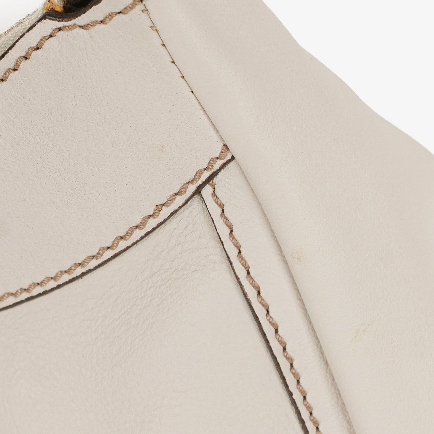 Gucci GG White Leather Abbey D-Ring Bag