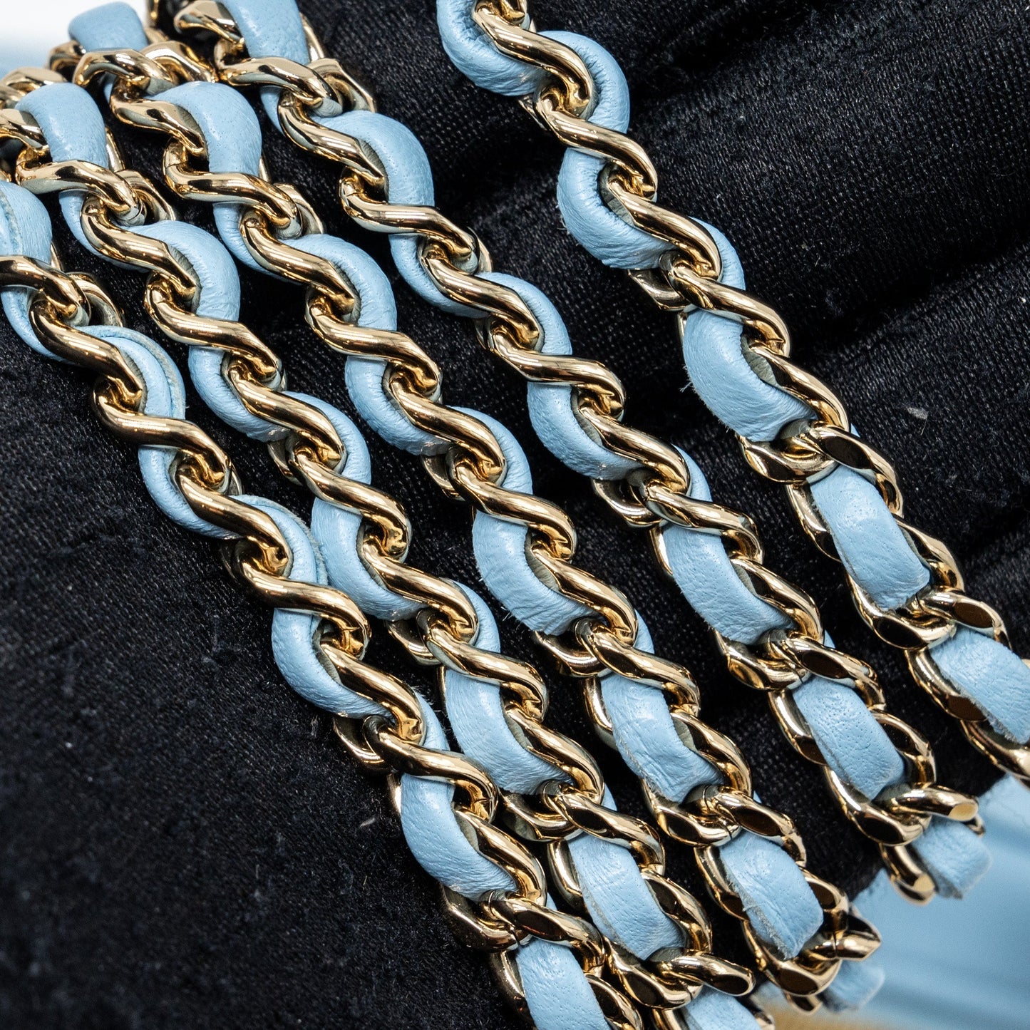 Chanel Heart Bag Lambskin Light Blue L (microchip)