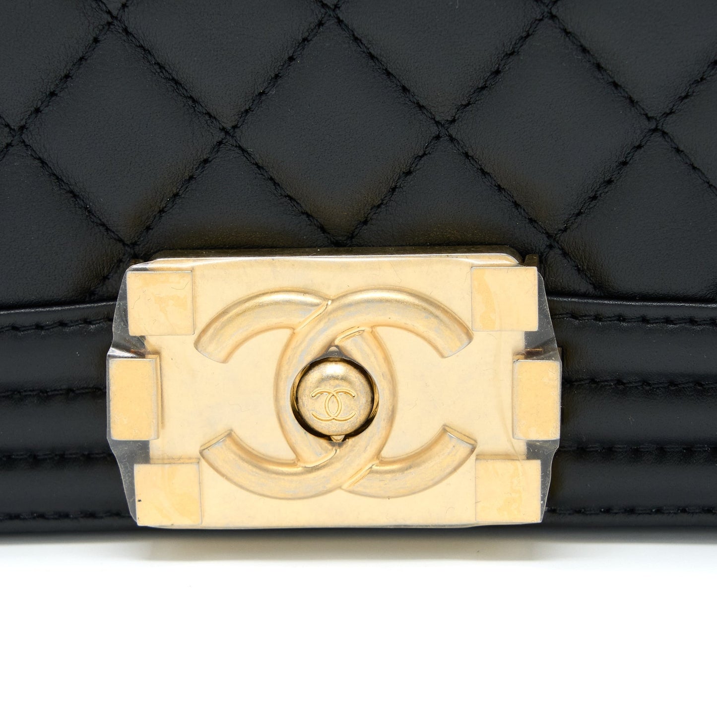 Chanel Medium Boy Bag Calfskin Black  (Microchip)