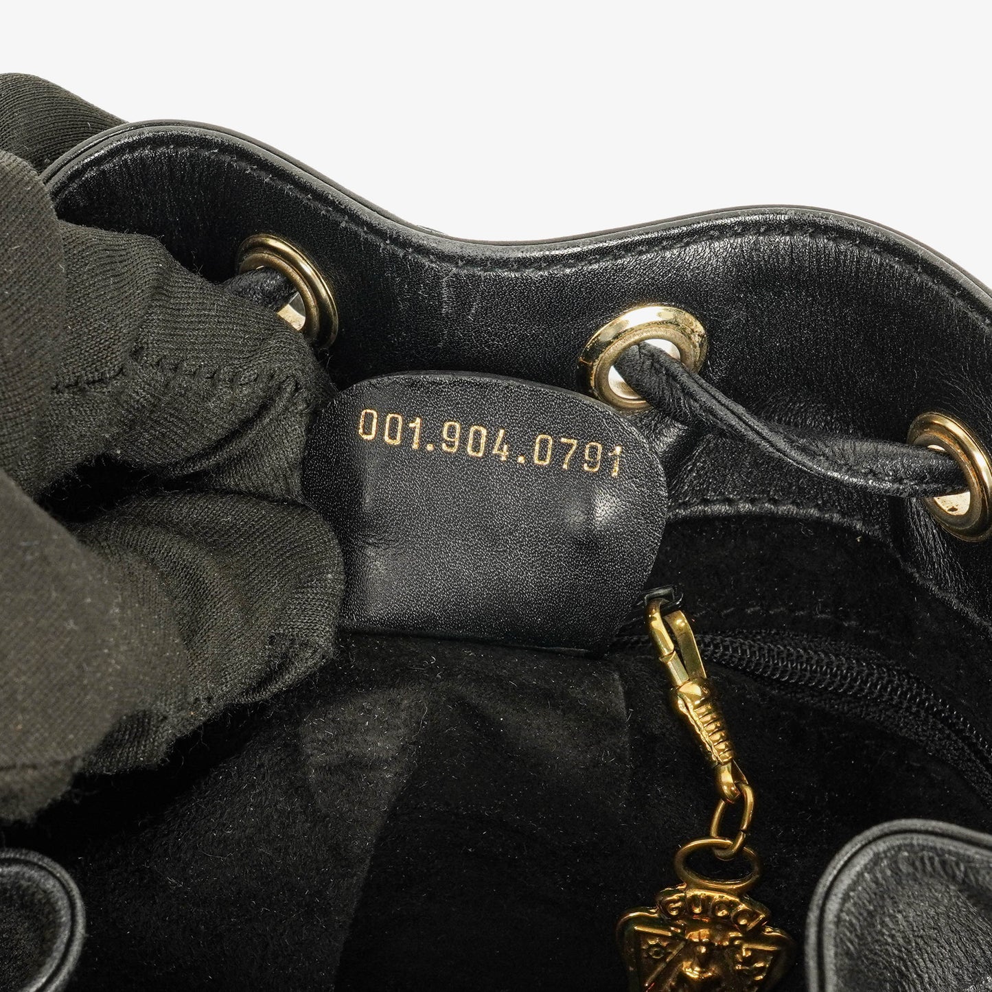 Gucci Interlocking Black Leather Bucket Bag