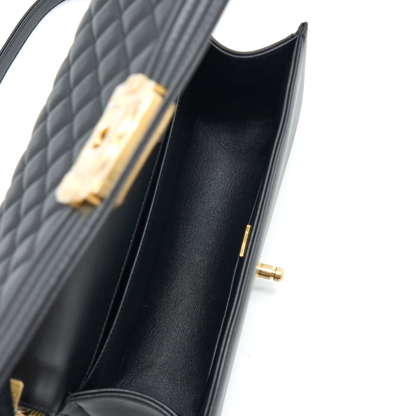 Chanel Medium Boy Bag Calfskin Black  (Microchip)