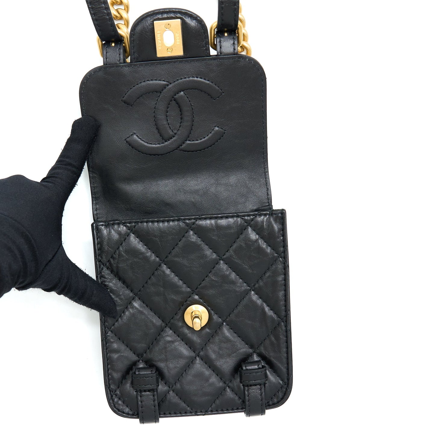 Chanel Seasonal Messenger Mini Flap Bag Aged Calfskin