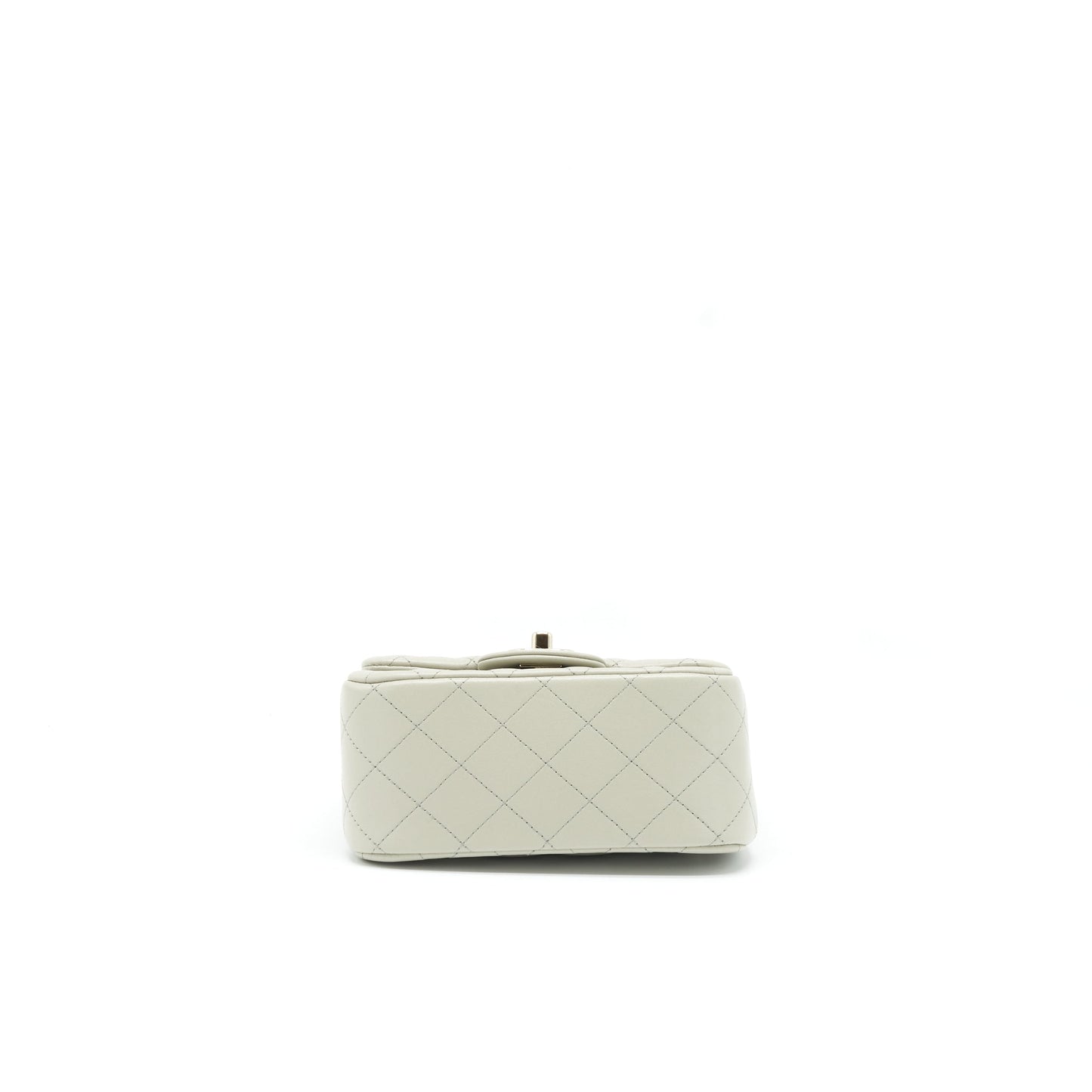 Chanel 22C Mini Square Flap Bag Lambskin Light Grey L