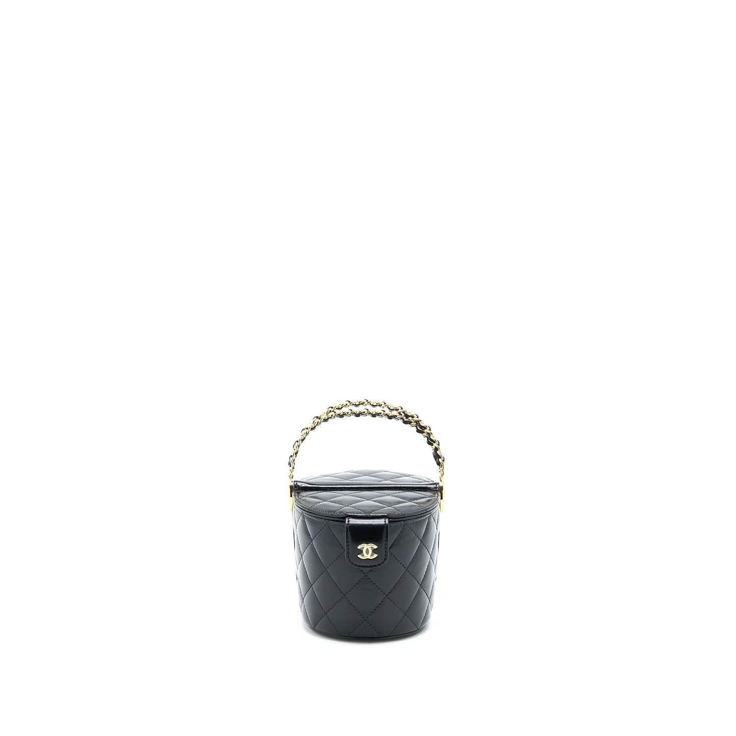 Chanel 23C Flap Bucket Bag Lambskin Black  (Microchip)