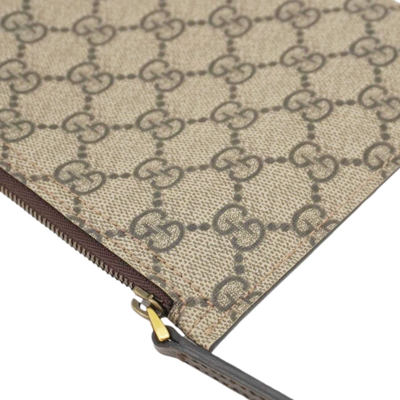 GUCCI GG Supreme Canvas Wristlet Beige 539335