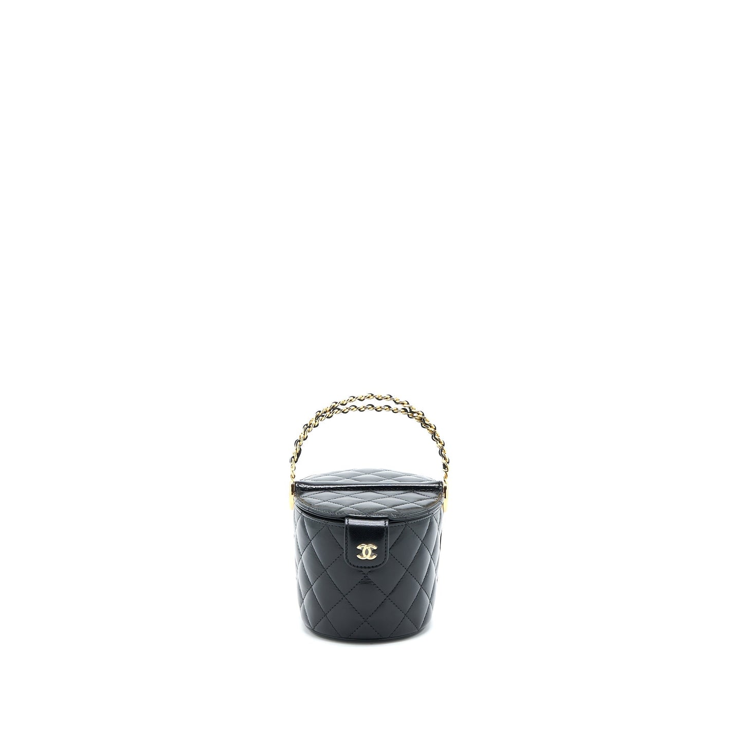 Chanel 23C Flap Bucket Bag Lambskin Black  (Microchip)
