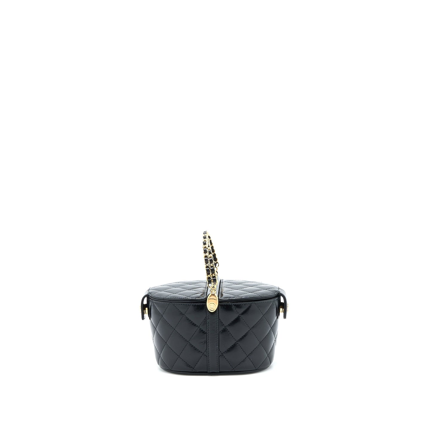 Chanel 23C Flap Bucket Bag Lambskin Black  (Microchip)