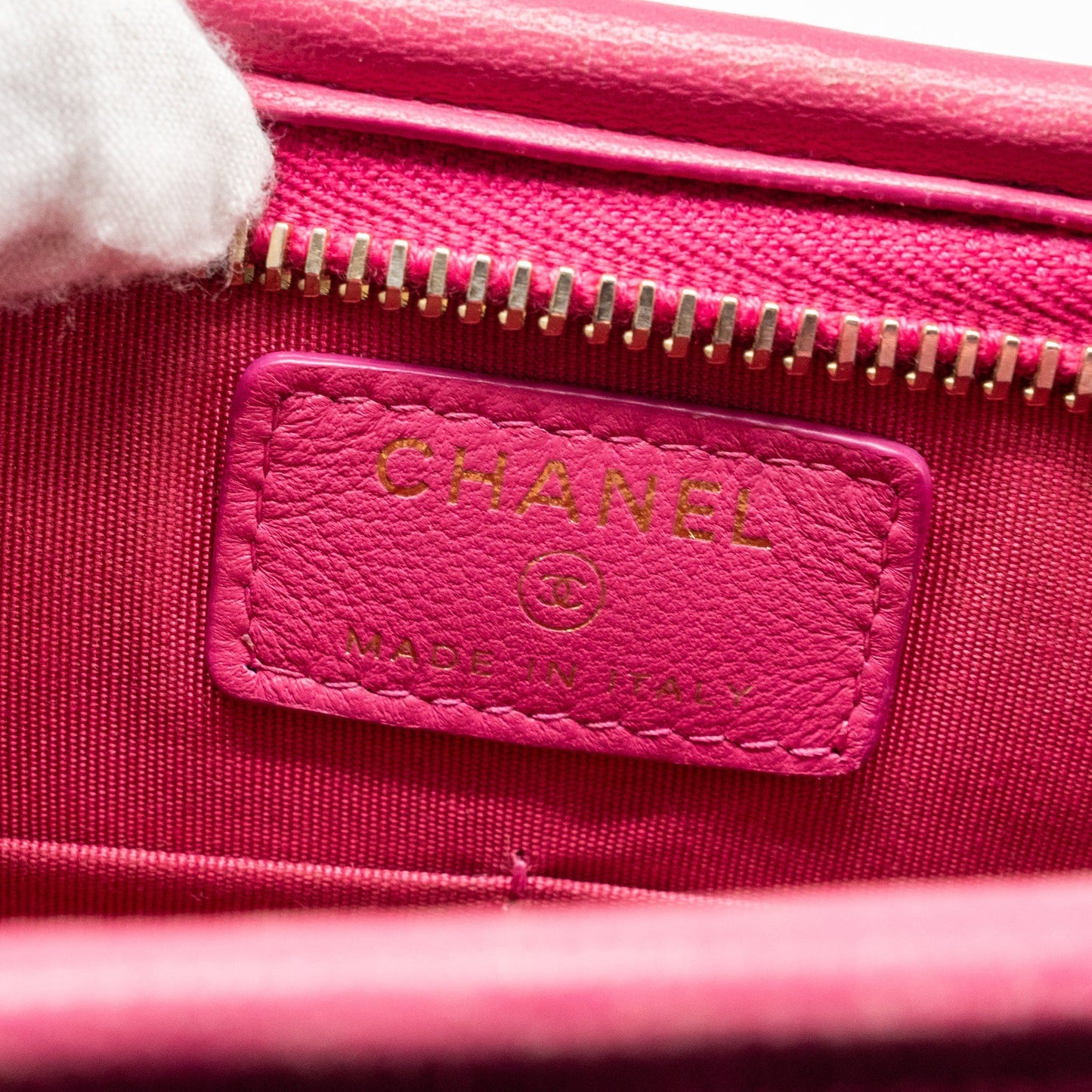 Chanel 19S Logo Pouch Tweed/PVC Pink