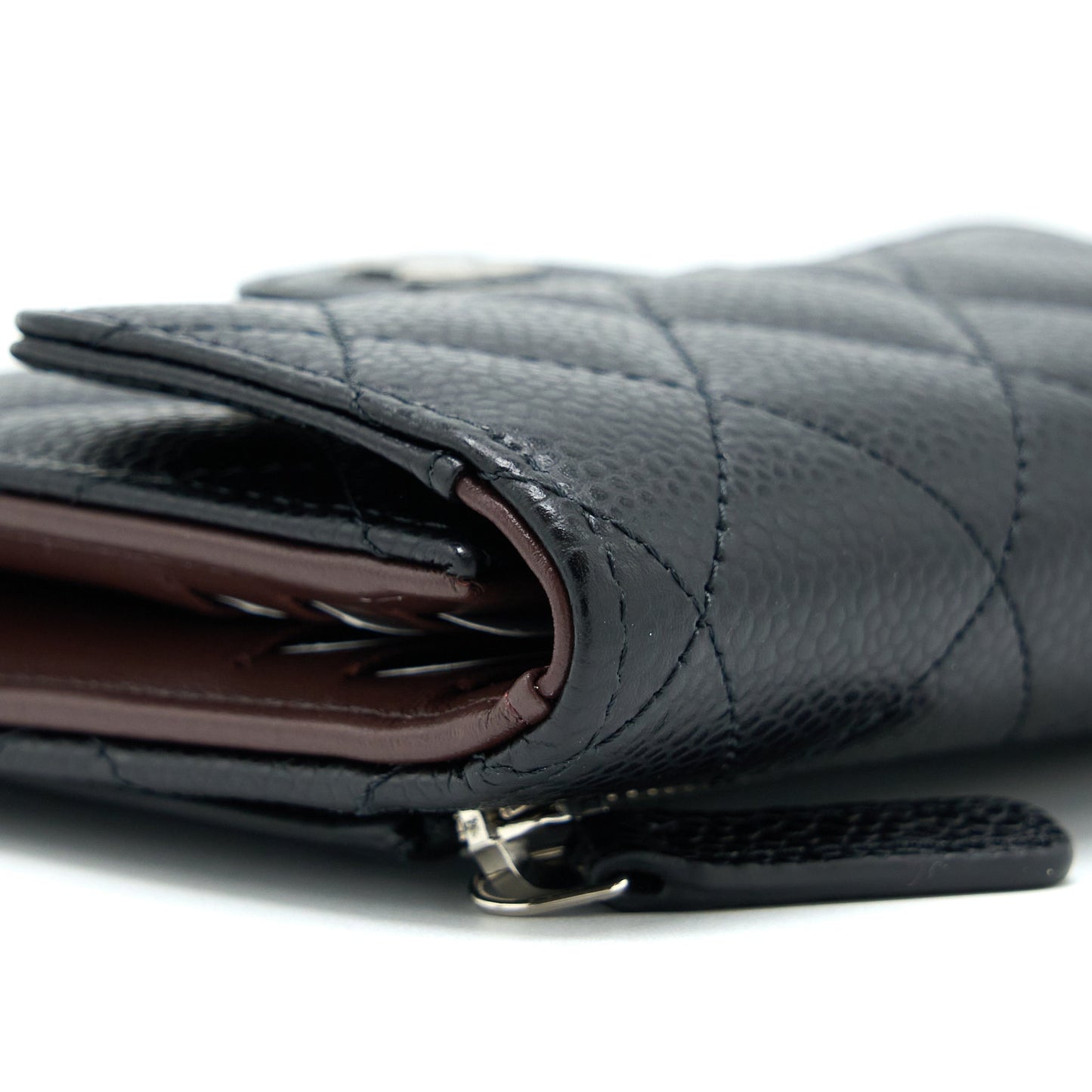 Chanel Small Classic Compact Wallet Caviar Black