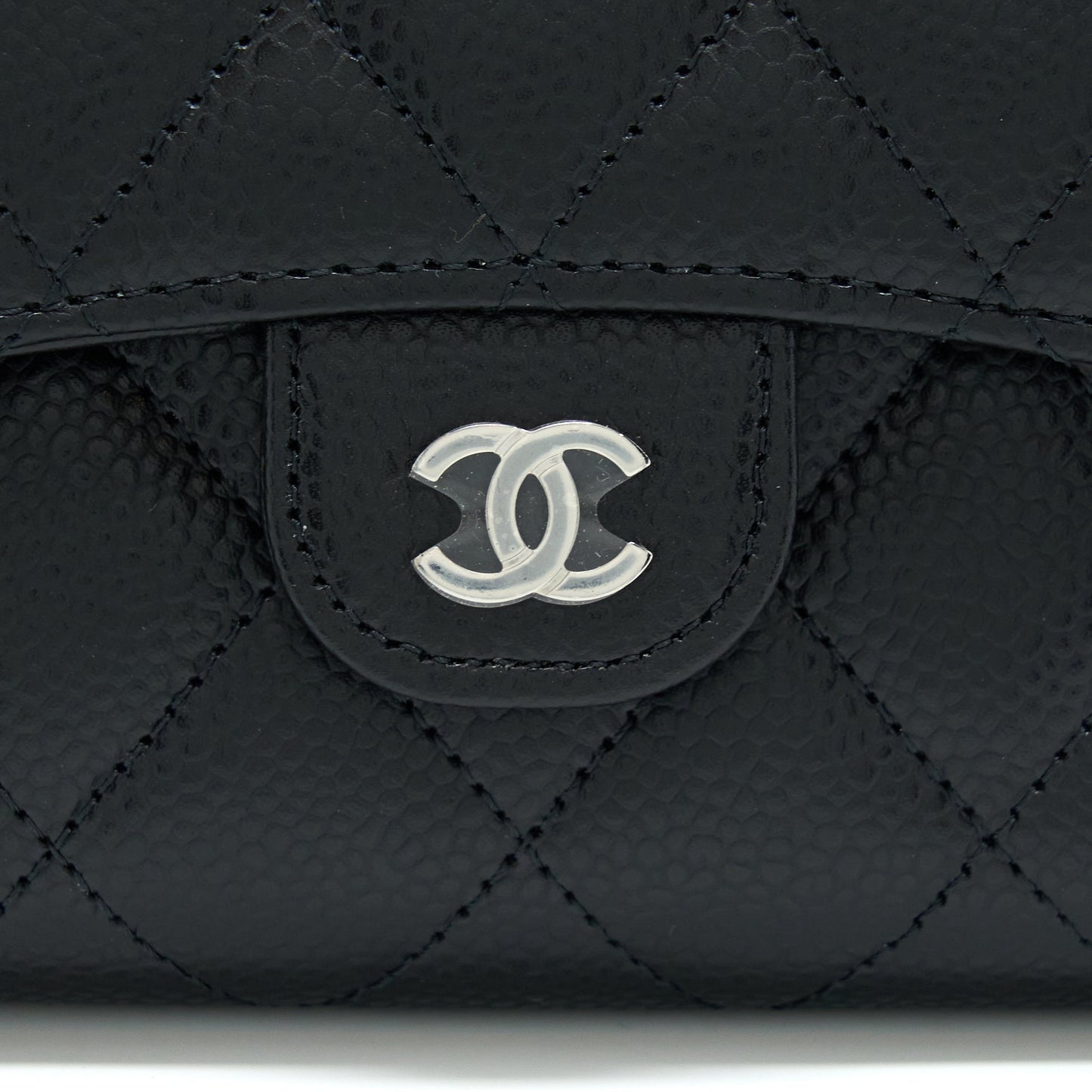 Chanel Classic Small Compact Wallet Caviar Black