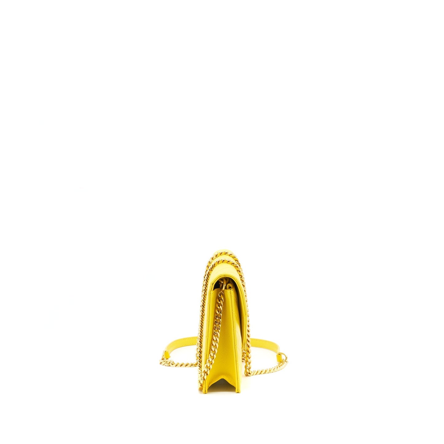Saint Laurent /ysl Envelope Wallet on chain Grained Calfskin Yellow