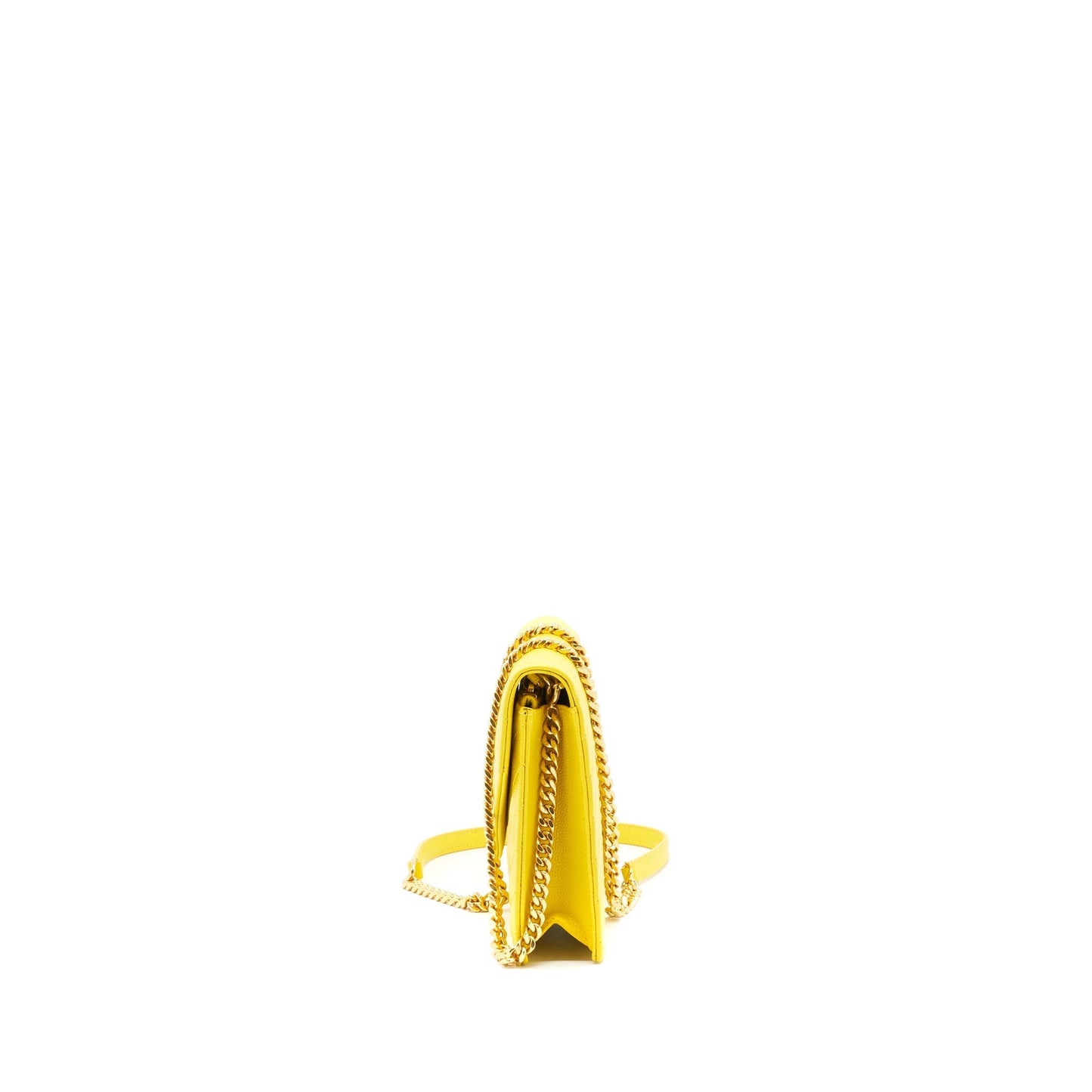 Saint Laurent /ysl Envelope Wallet on chain Grained Calfskin Yellow