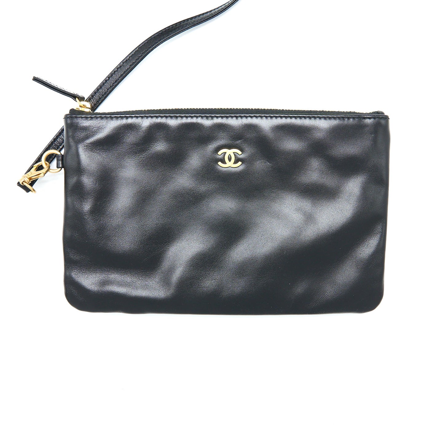Chanel Medium 22 Bag Shiny Calfskin Black Brushed  (Microchip)