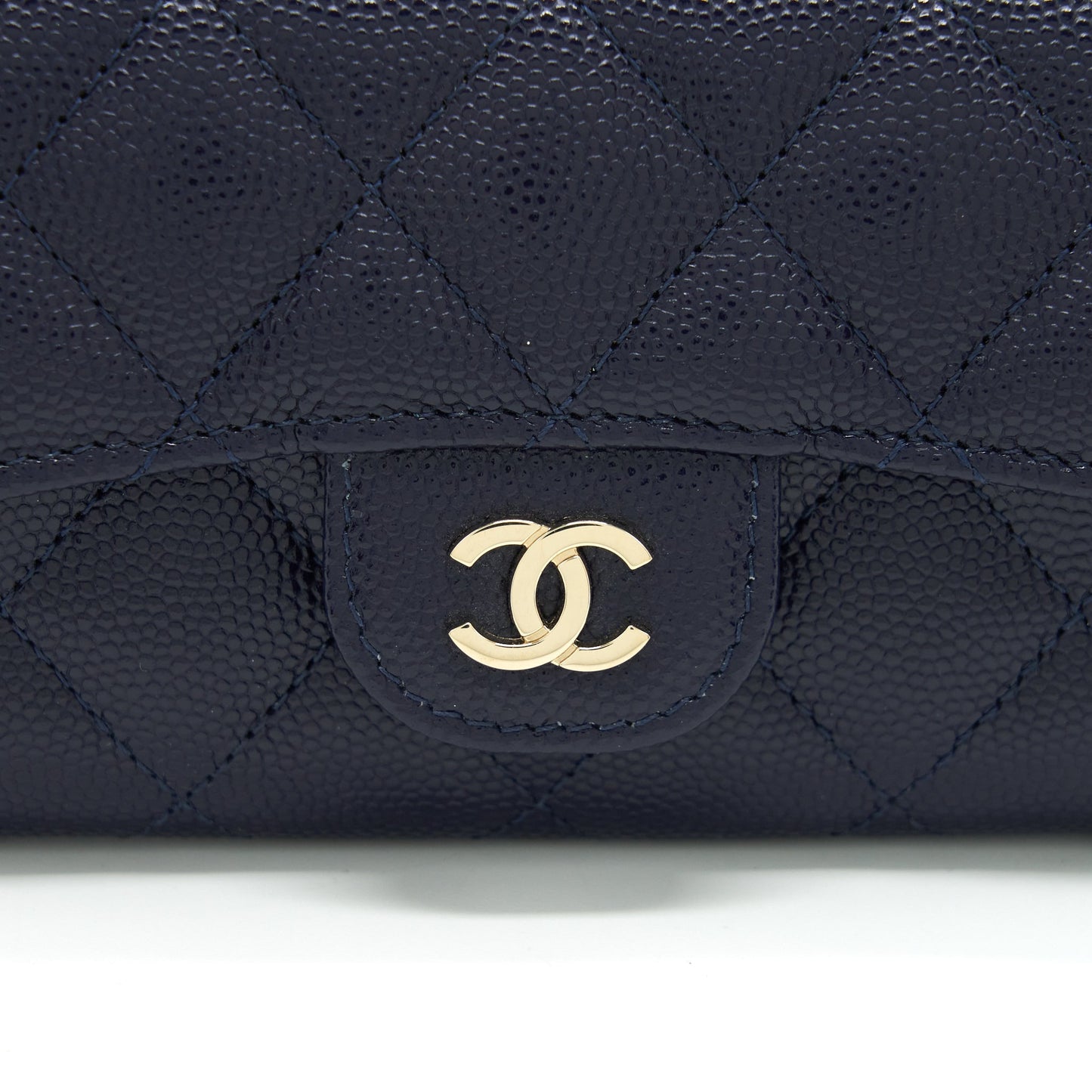 Chanel Classic Flap Card holder Caviar Navy L
