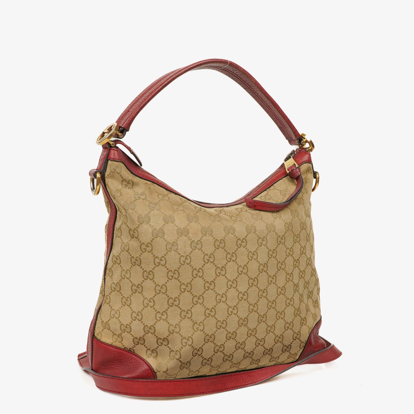 Gucci Miss GG Original Beige/Raspberry GG Canvas Hobo Bag