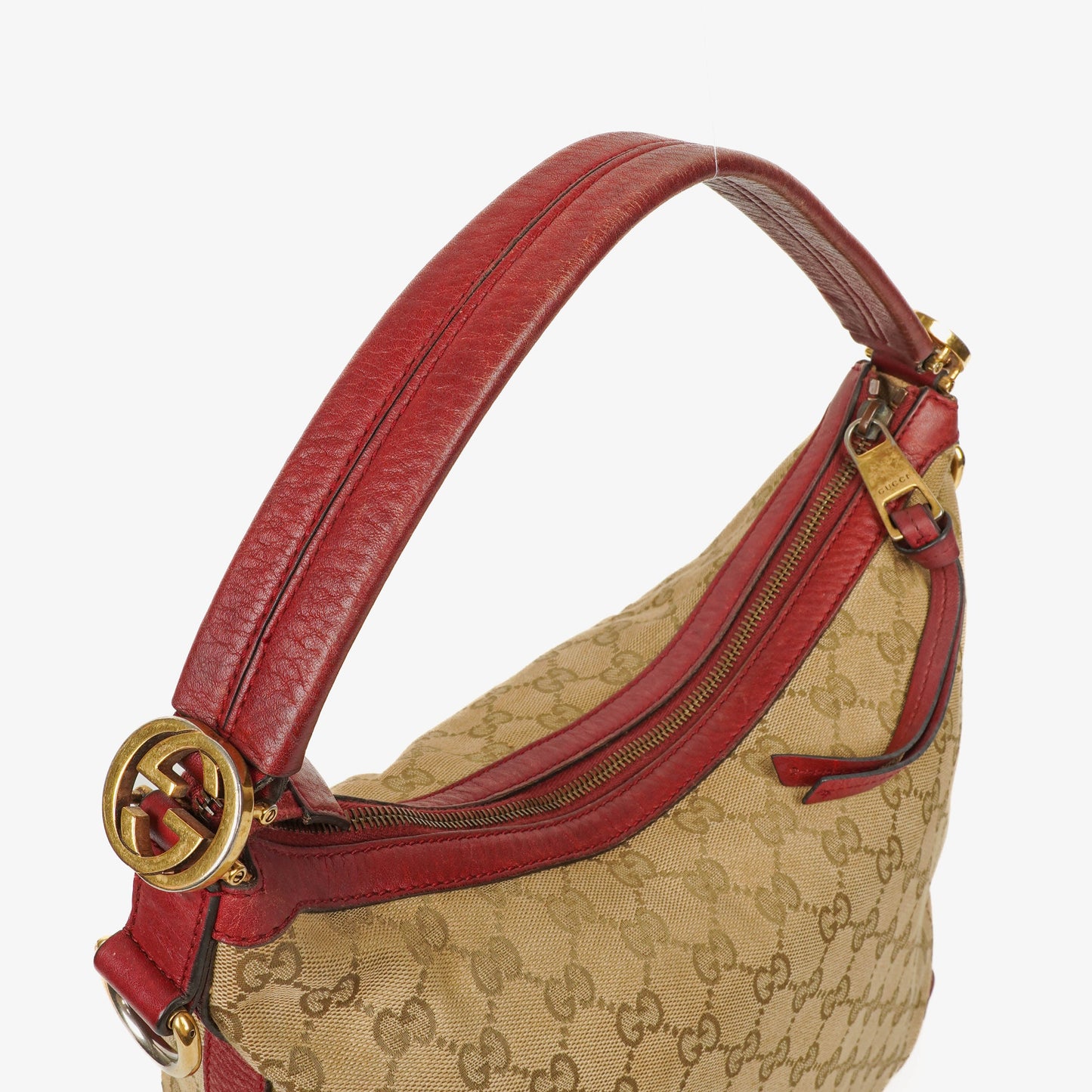 Gucci Miss GG Original Beige/Raspberry GG Canvas Hobo Bag