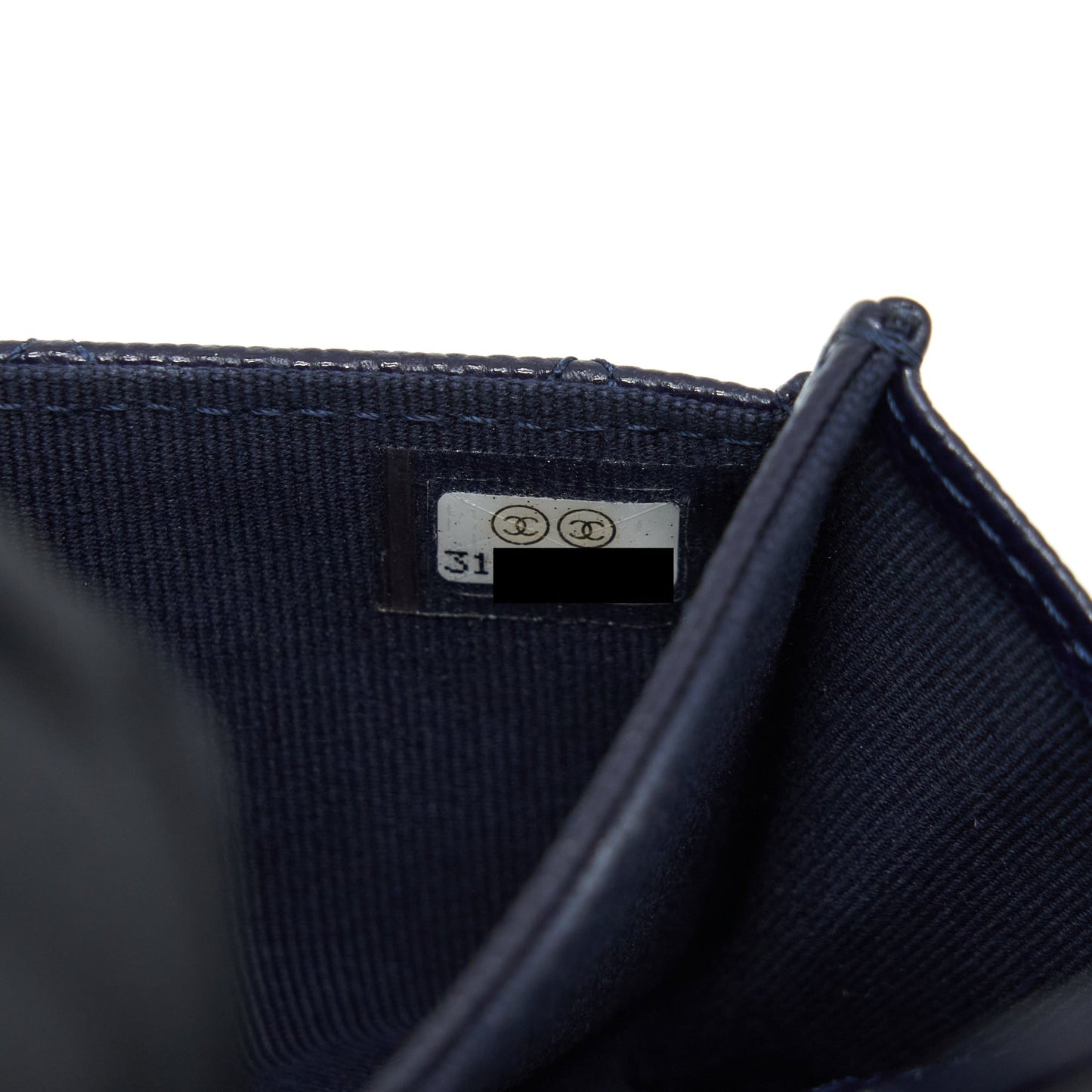 Chanel Classic Flap Card holder Caviar Navy L