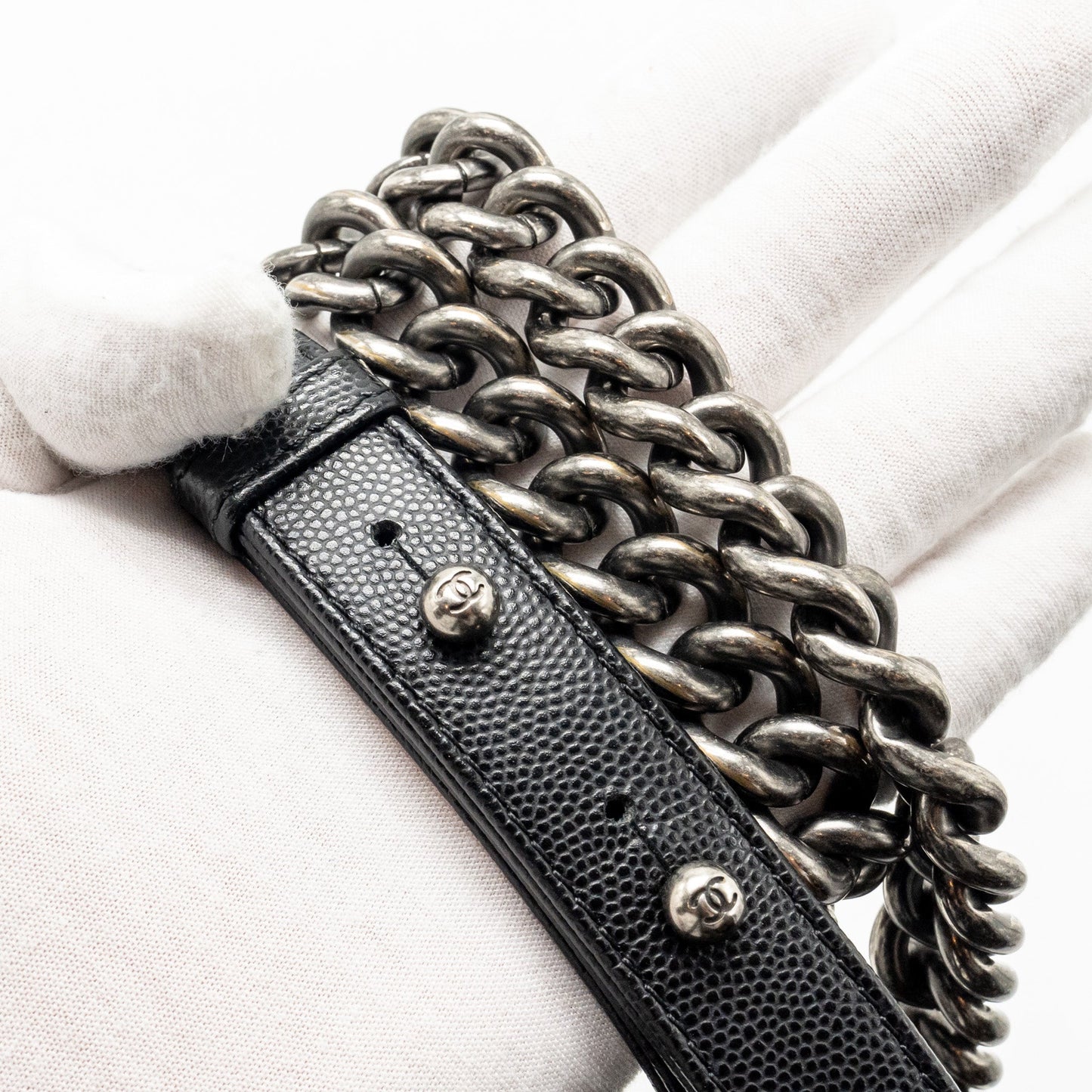 Chanel Medium Boy Bag Caviar Black  (Microchip)