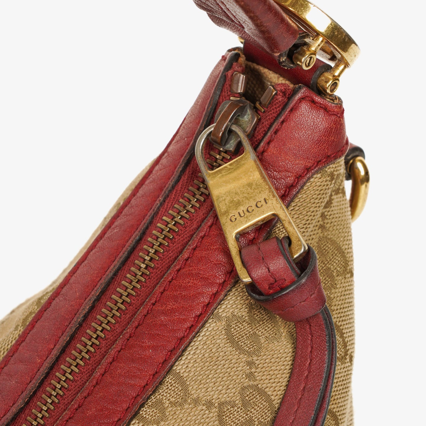Gucci Miss GG Original Beige/Raspberry GG Canvas Hobo Bag