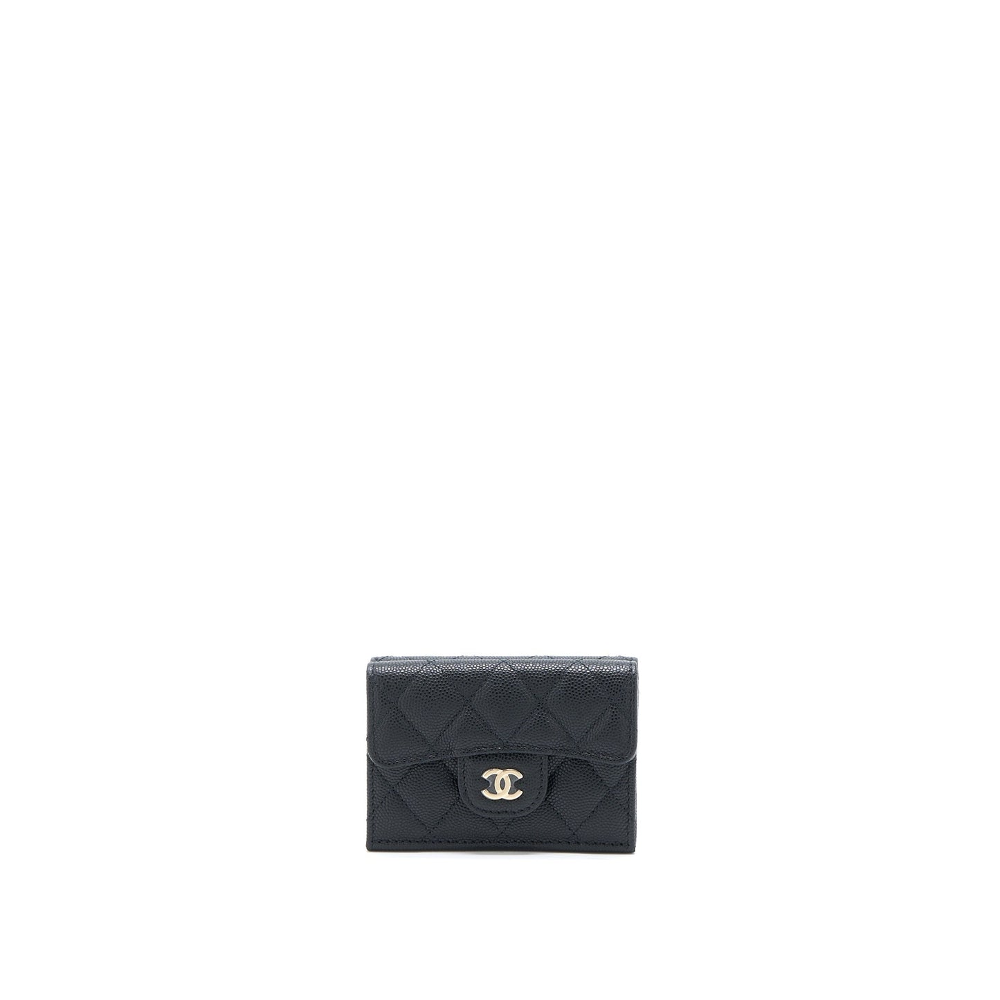 Chanel Small Compact Wallet Caviar Black L