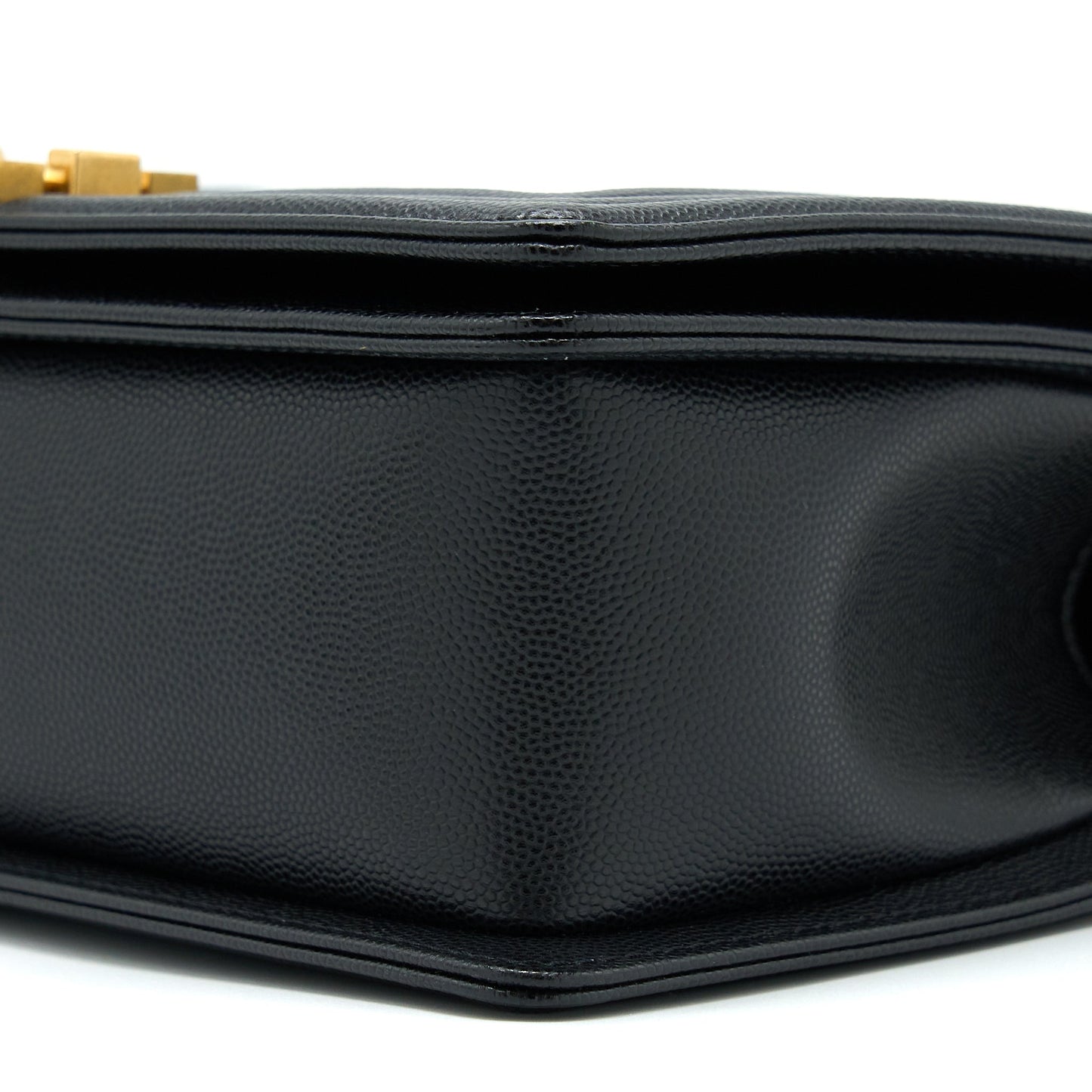 Chanel Medium Boy Caviar Black Brushed Gold Hardware