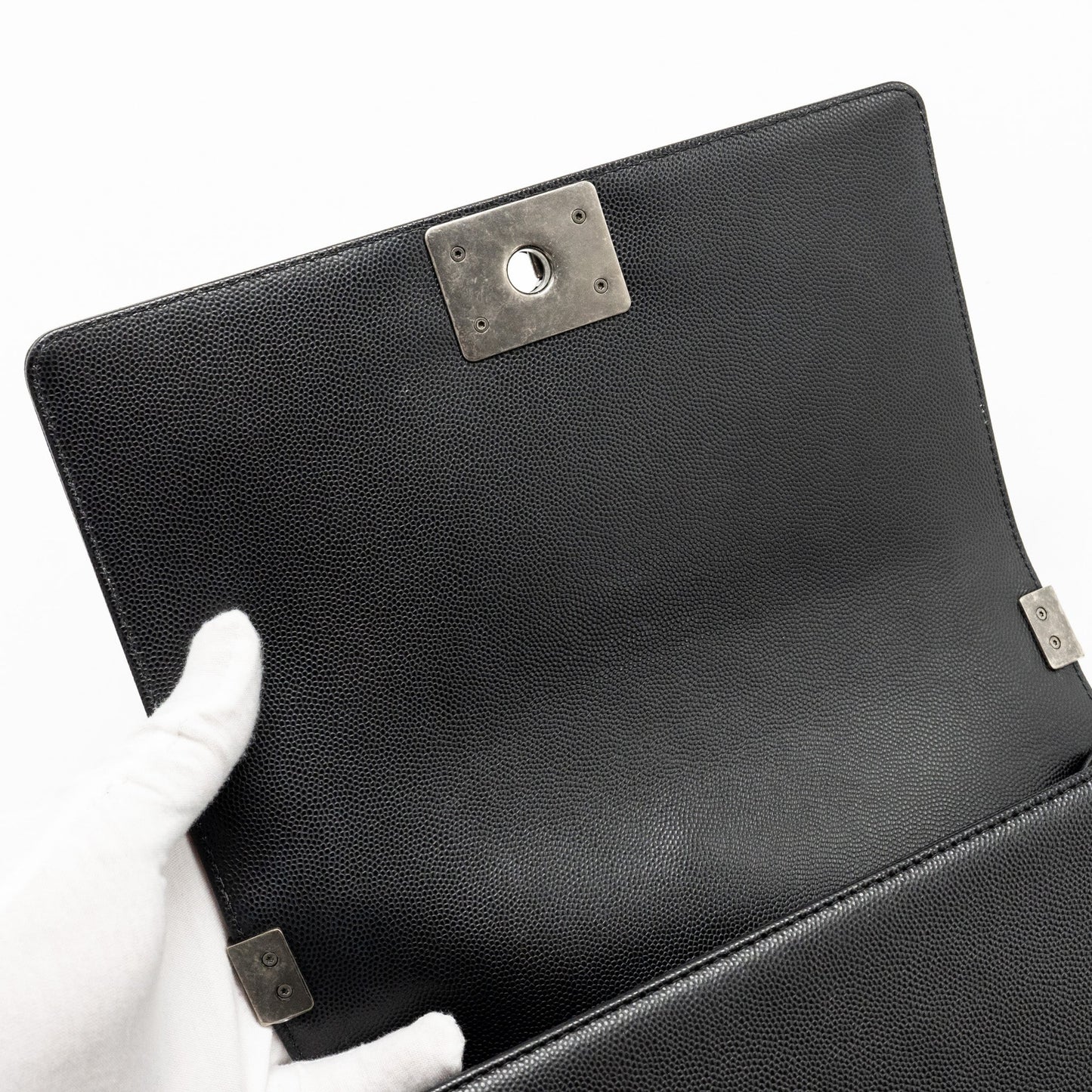 Chanel Medium Boy Bag Caviar Black  (Microchip)