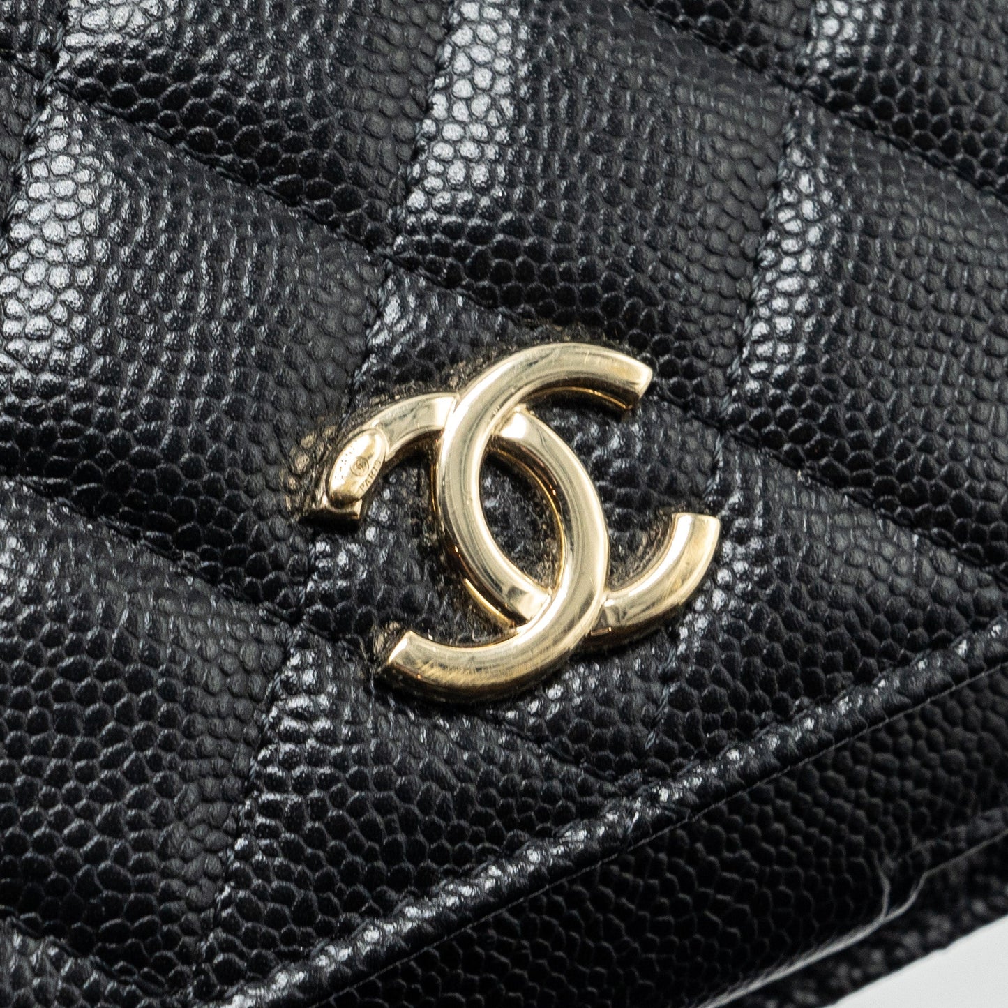 Chanel mini business affinity flap bag with chain caviar black L (microchip)