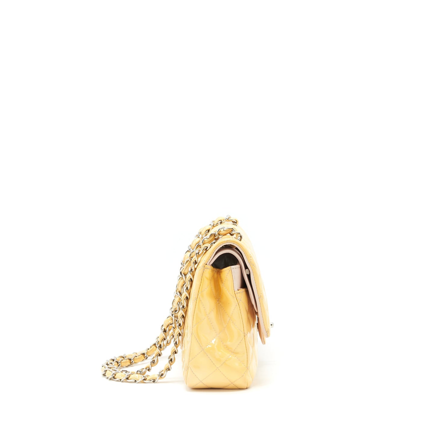 Chanel Medium Classic Double Flap Bag Yellow Patent