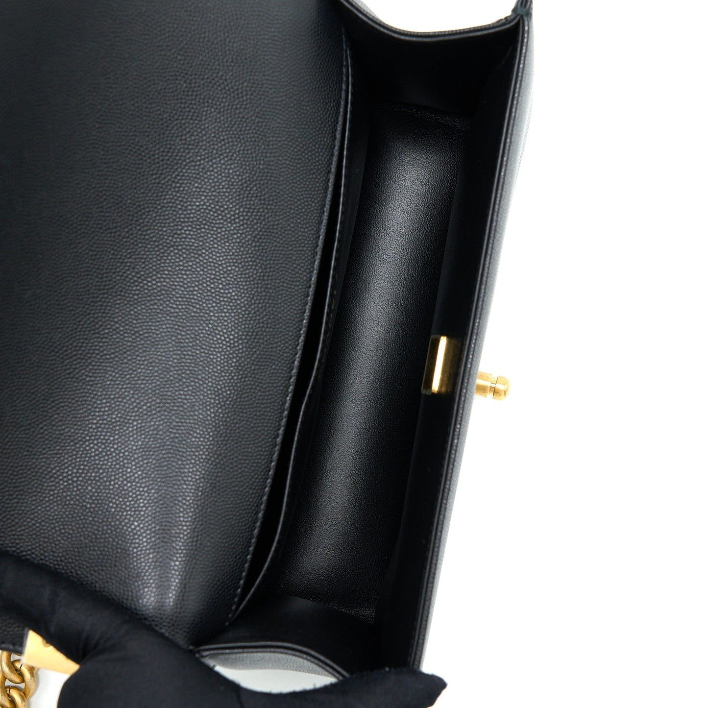 Chanel Medium Boy Caviar Black Brushed Gold Hardware