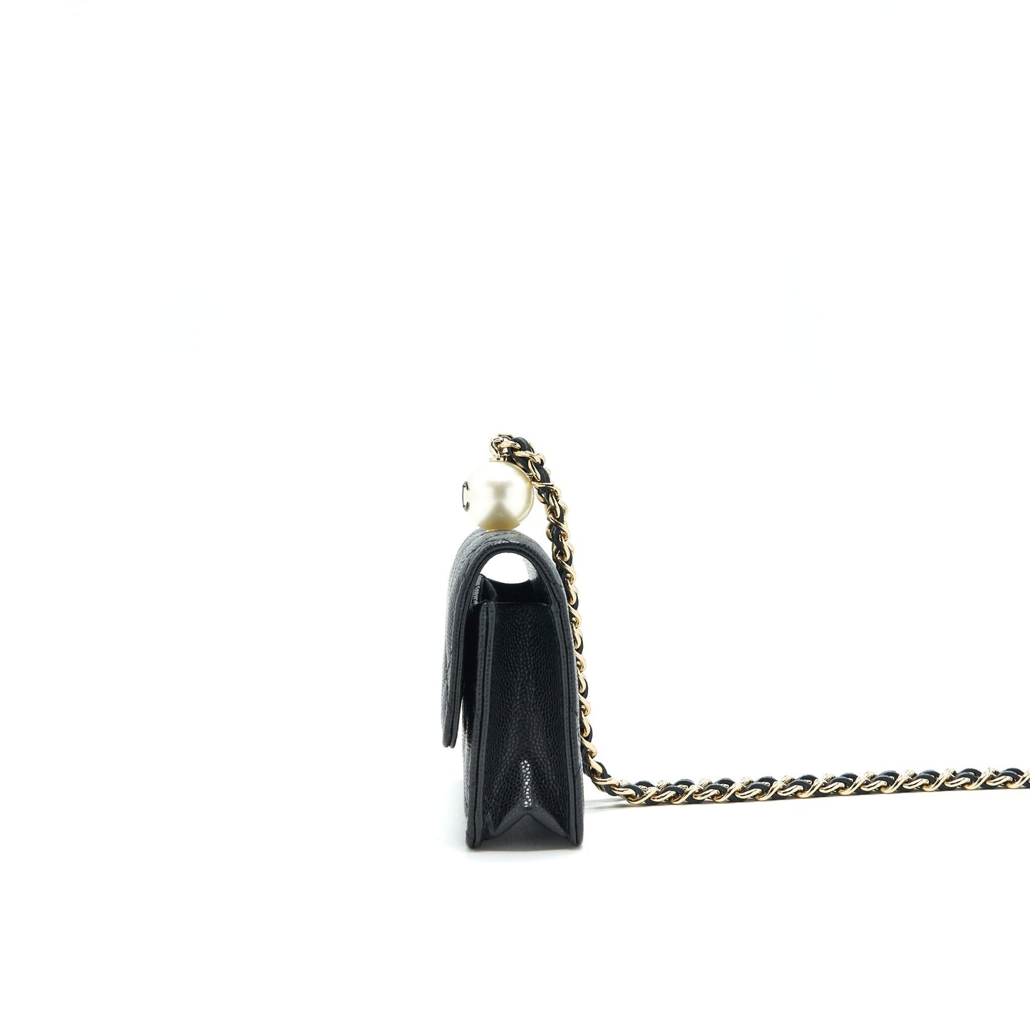 Chanel Flap Coin Purse with Chain Black Caviar L