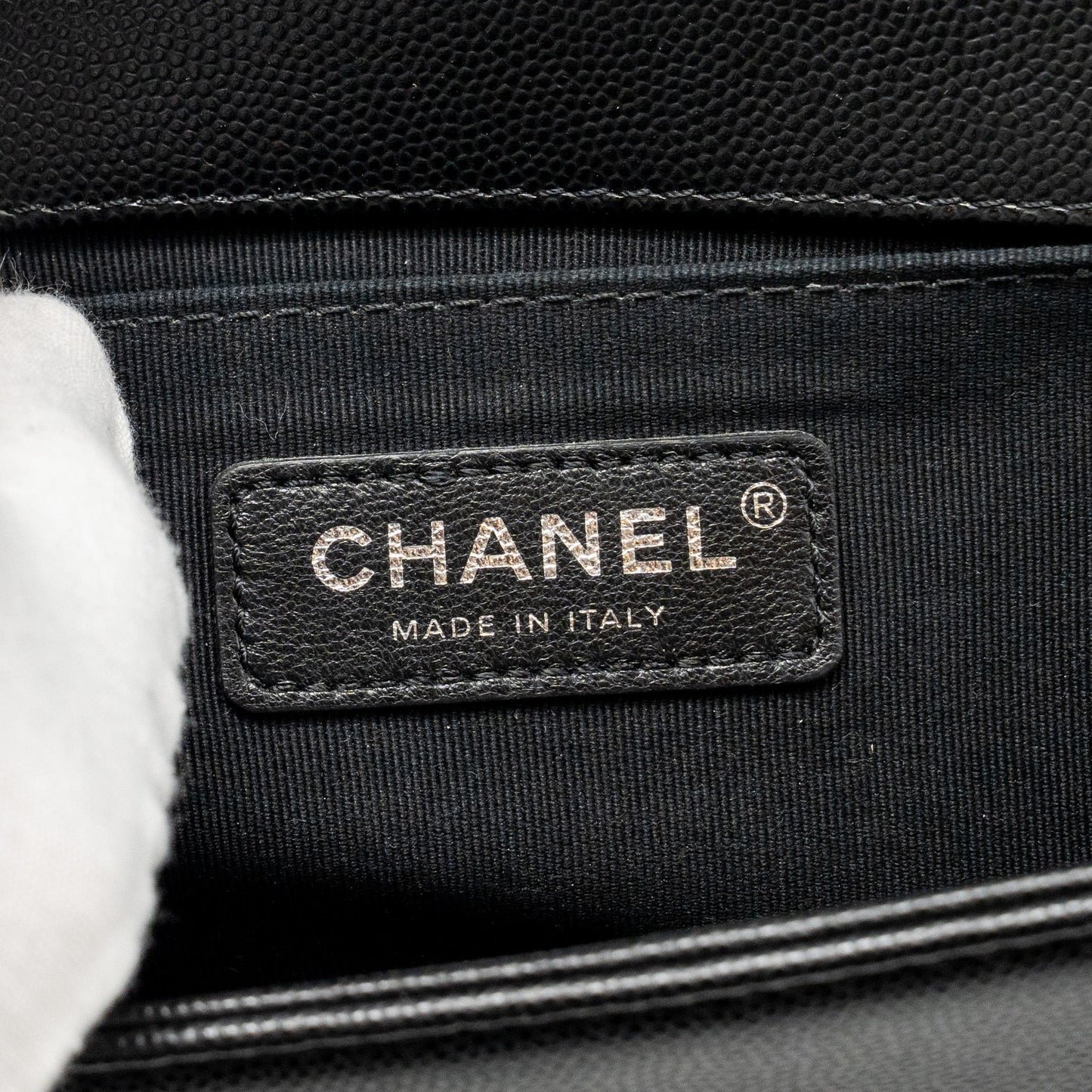 Chanel Medium Boy Bag Caviar Black  (Microchip)