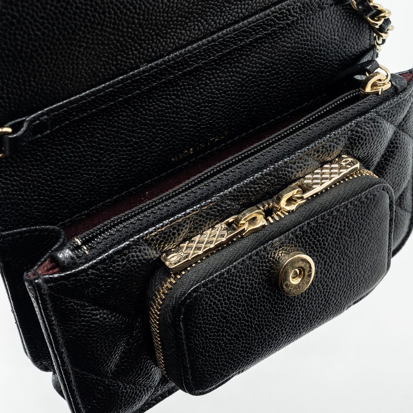 Chanel mini business affinity flap bag with chain caviar black L (microchip)