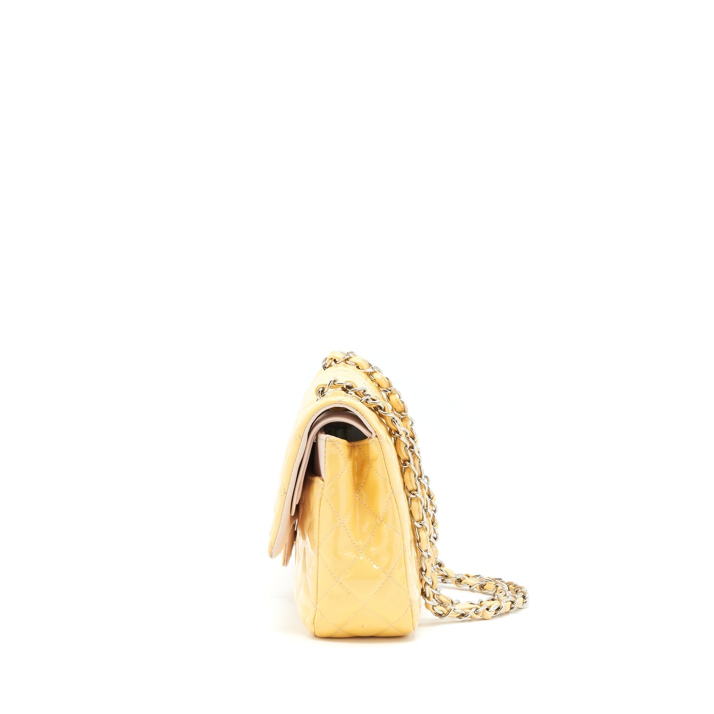 Chanel Medium Classic Double Flap Bag Yellow Patent