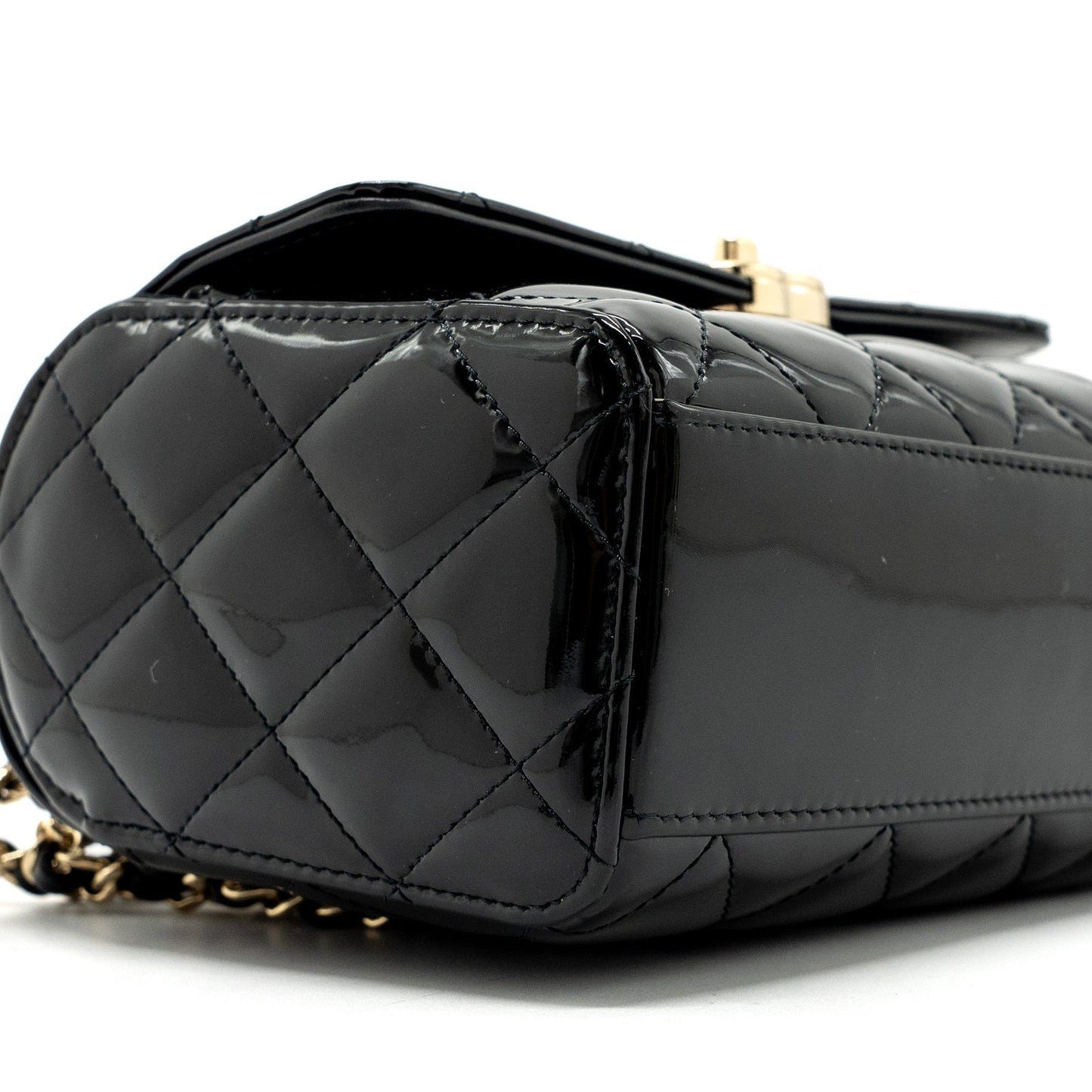 Chanel Small Trendy CC Dual Flap Bag patent black L (microchip)