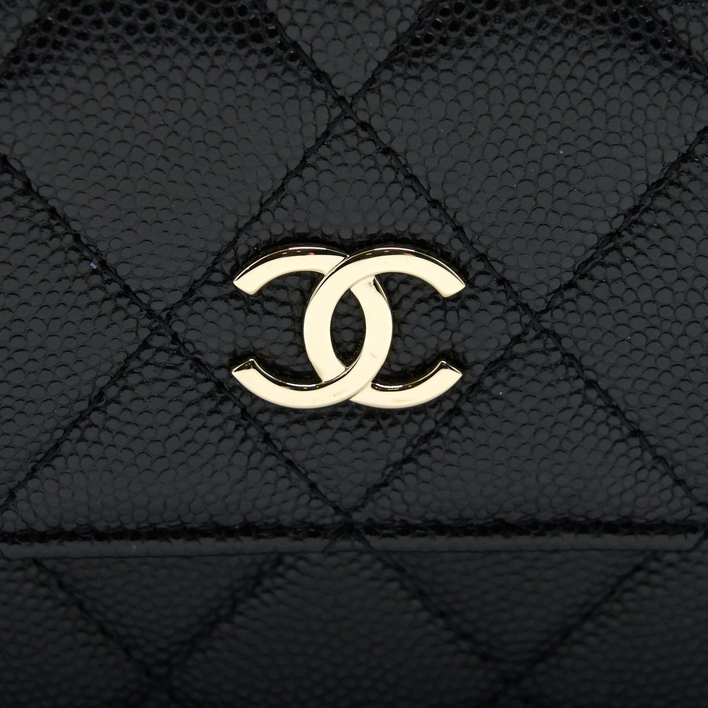 Chanel Flap Coin Purse with Chain Black Caviar L